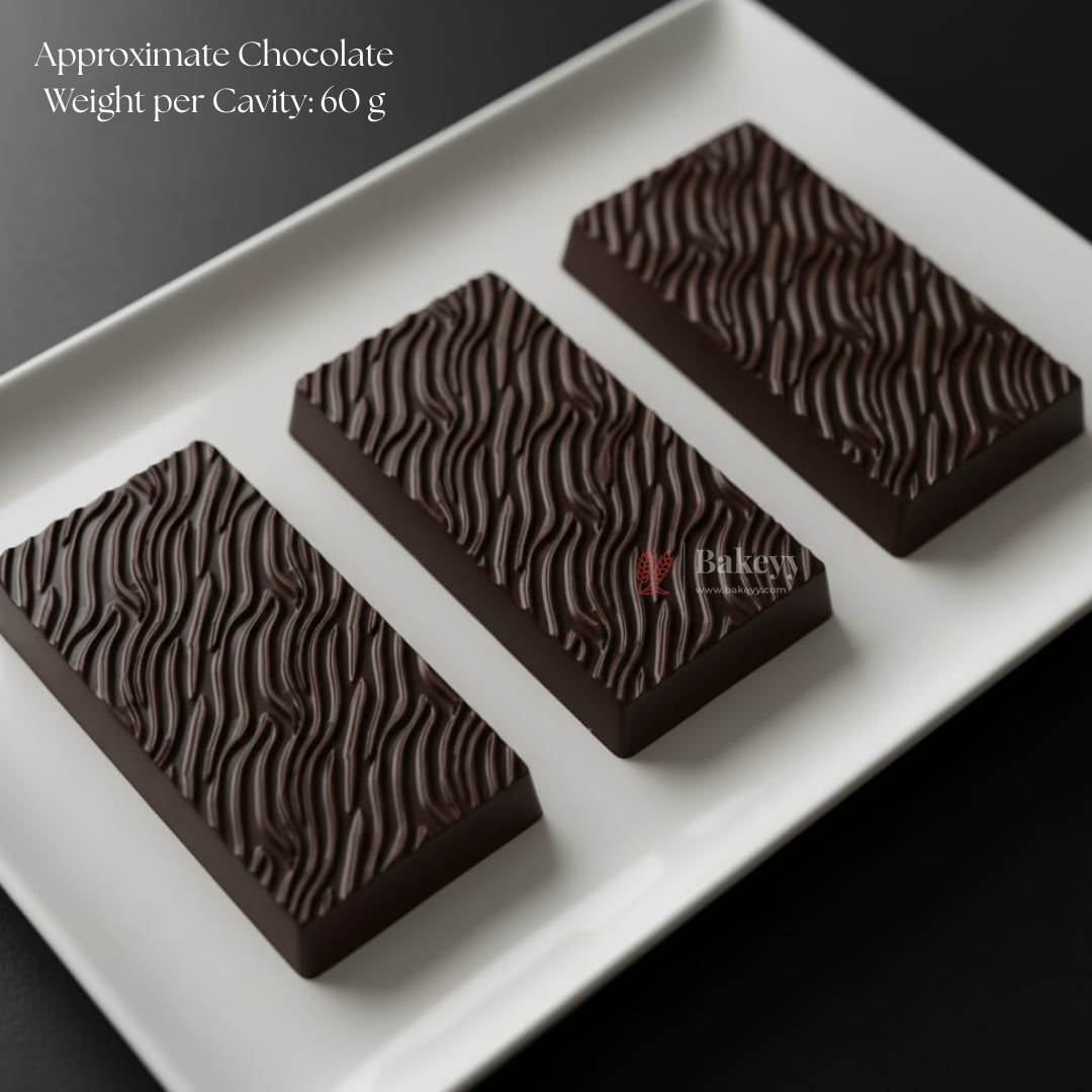 Mould 622 | Wavy Texture Chocolate Bar Mould | Baking Accessories | Plastic Chocolate Mould | Party Favor Mould | Pack of 1