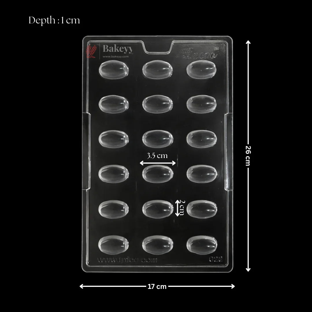 Mould 022 | Oval Dome Chocolate Mould | Party Favor Mould | Pack of 1