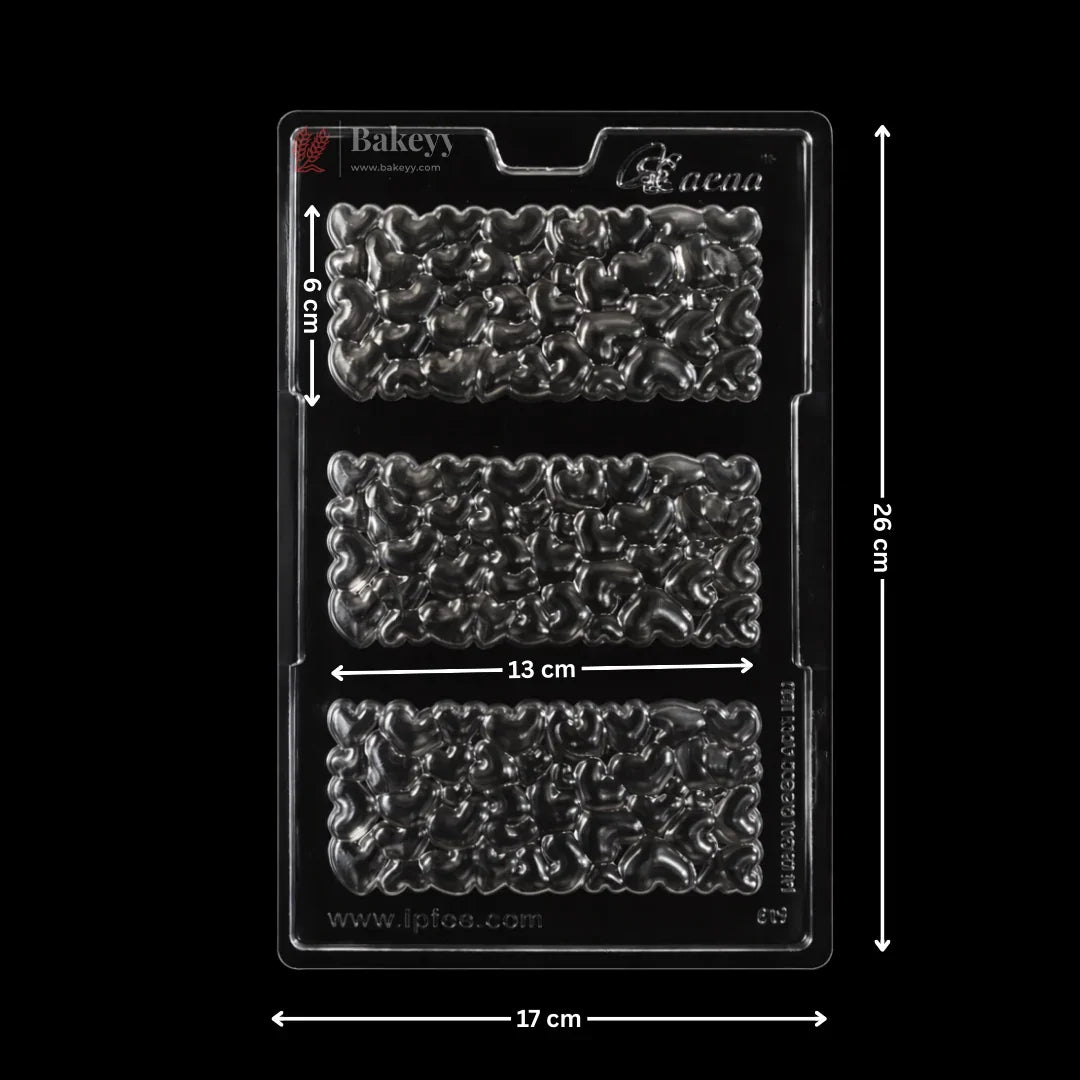 Mould 619 | Heart Pebble Chocolate Bar Mould | 3 Cavity | Pack of 1