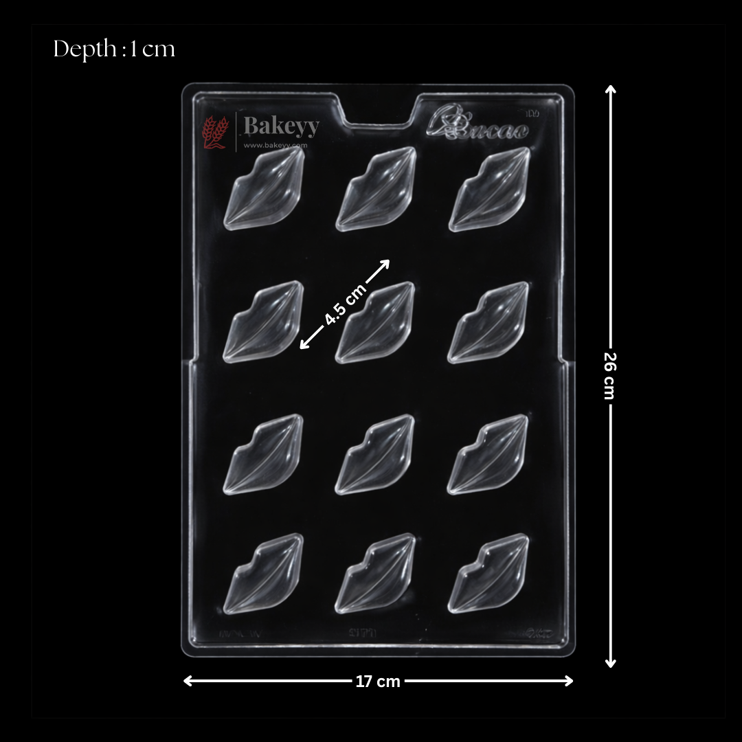 Mould 242 | Designer Lip Shape Chocolate Mould | Food-Grade Plastic Chocolate Mould | Pack of 1