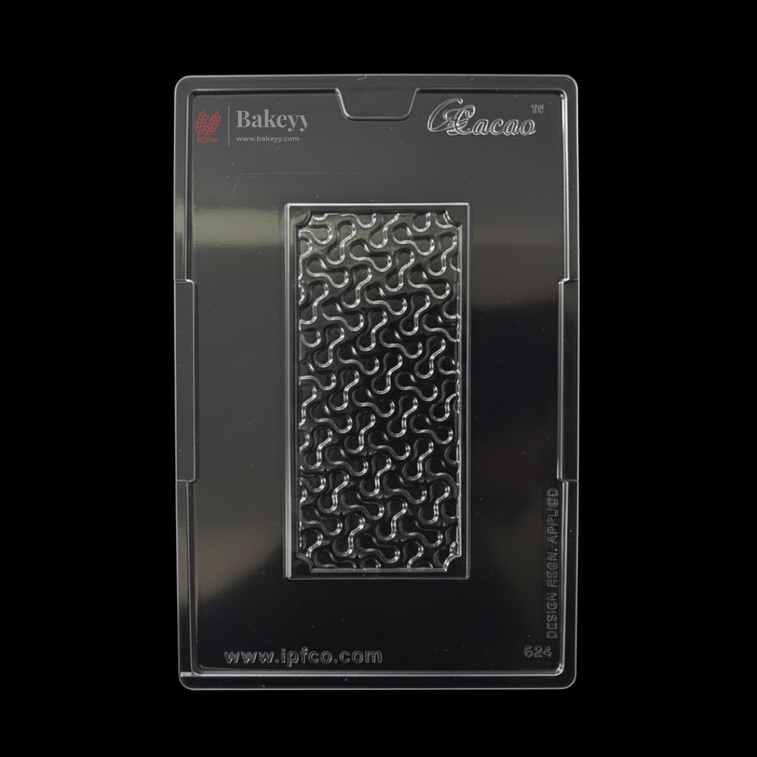 Mould 624 | Interlocking Wave Pattern Chocolate Bar Mould | Baking Accessories | Plastic Chocolate Mould | Party Favor Mould | Pack of 1