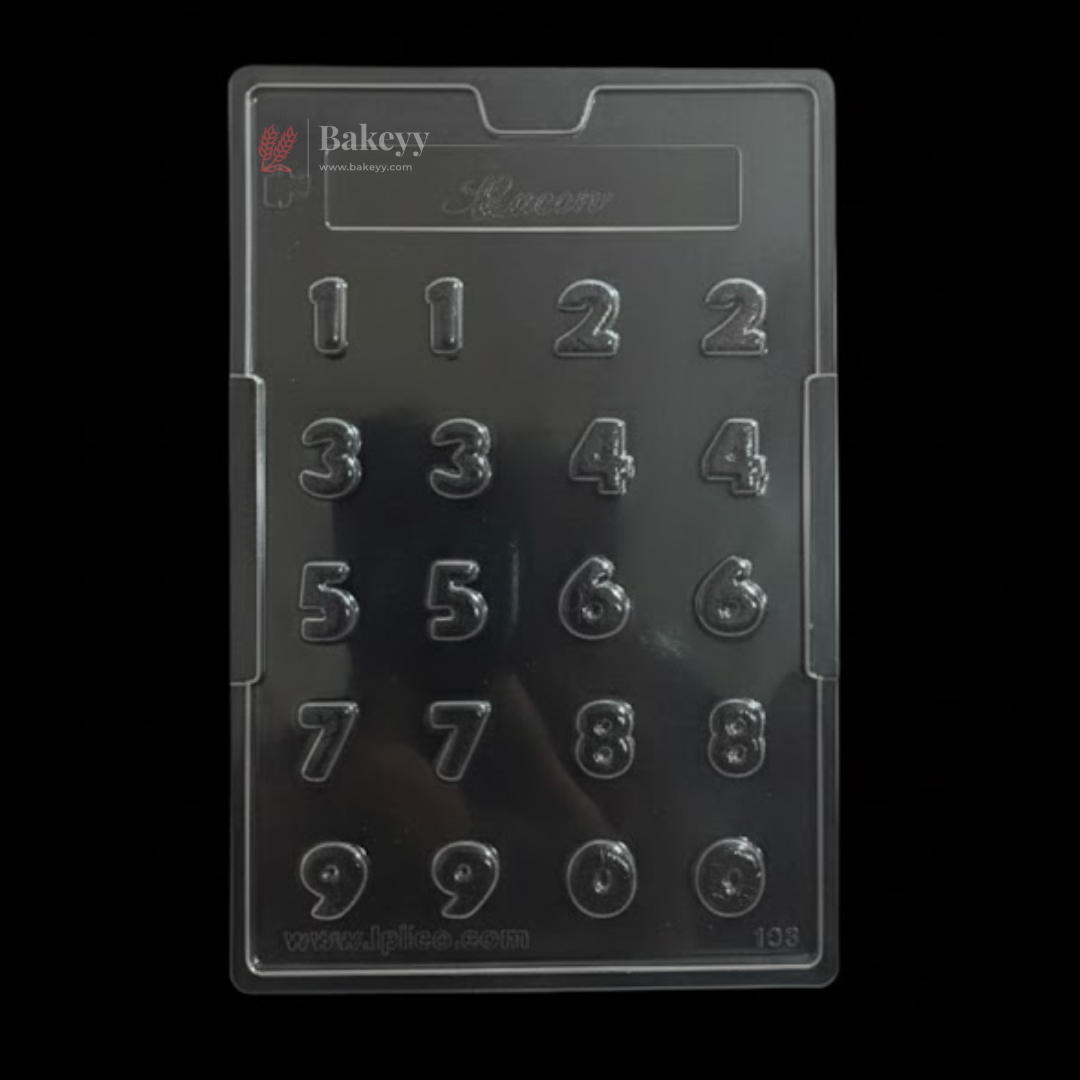 Mould 103 | Mini Number Chocolate Mould | 0–9 Digits | Food-Grade Plastic Chocolate Mould | Pack of 1