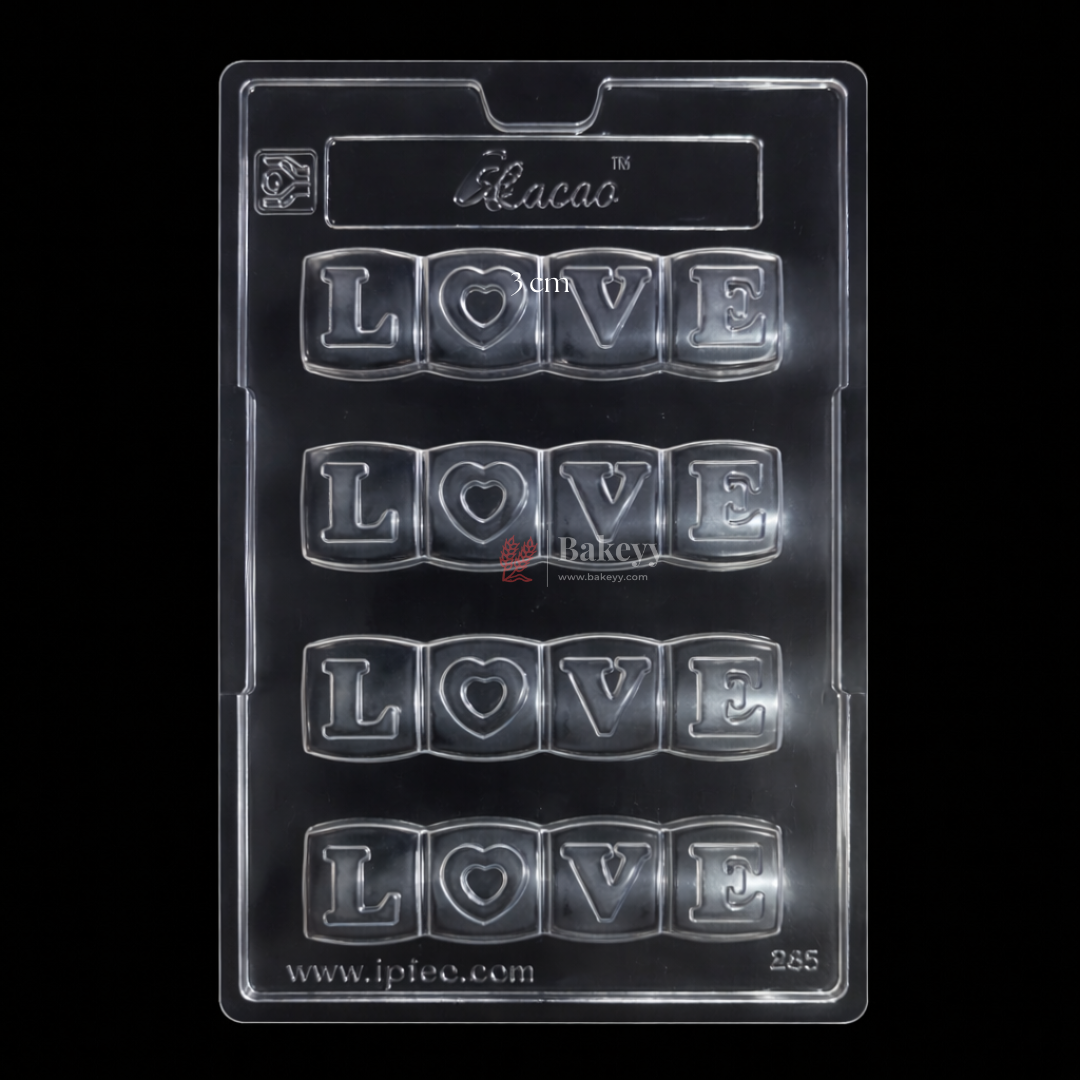 Mould 288 | LOVE Block Chocolate Mould | Party Favor Mould | Pack of 1