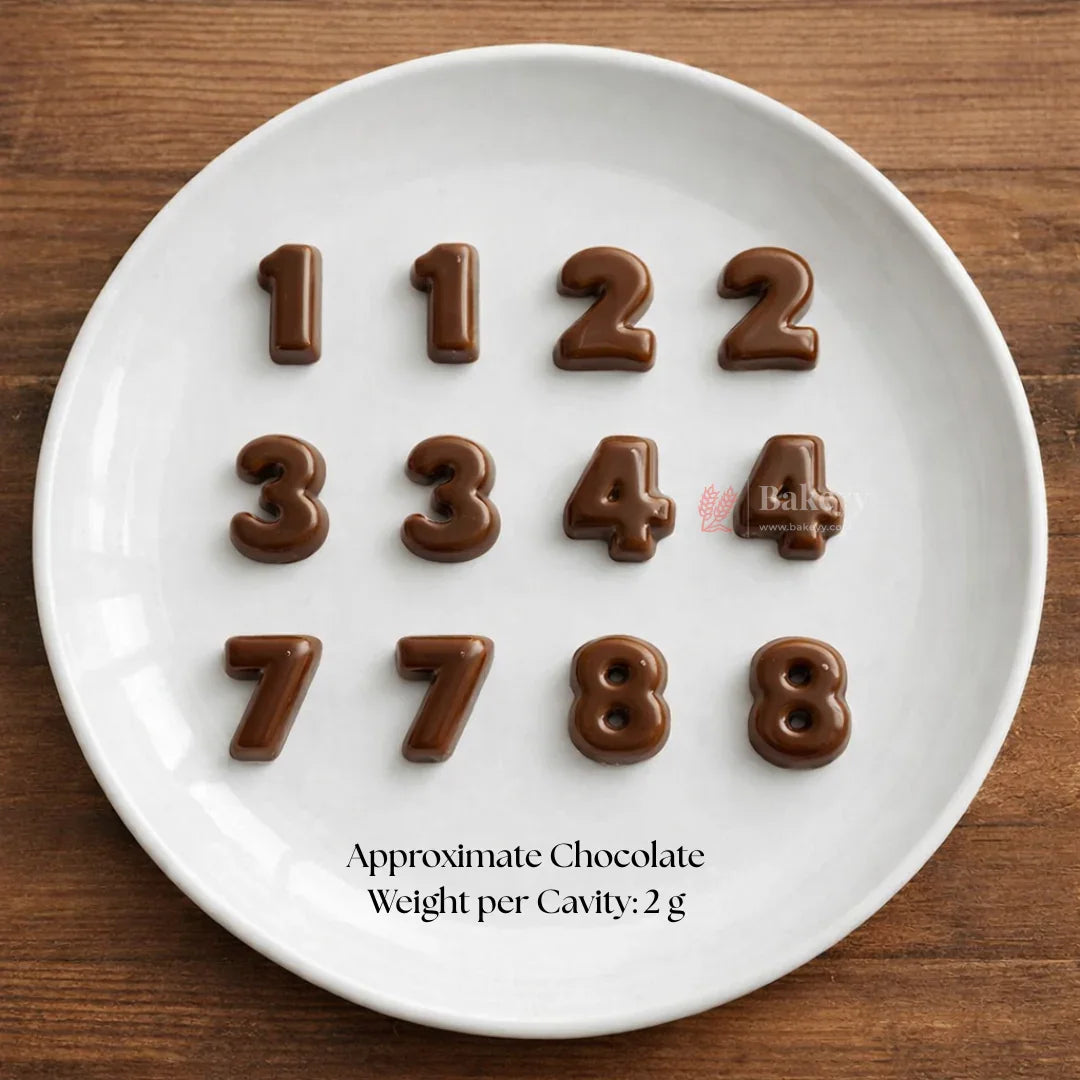 Mould 103 | Mini Number Chocolate Mould | 0–9 Digits | 20 Cavity | Pack of 1