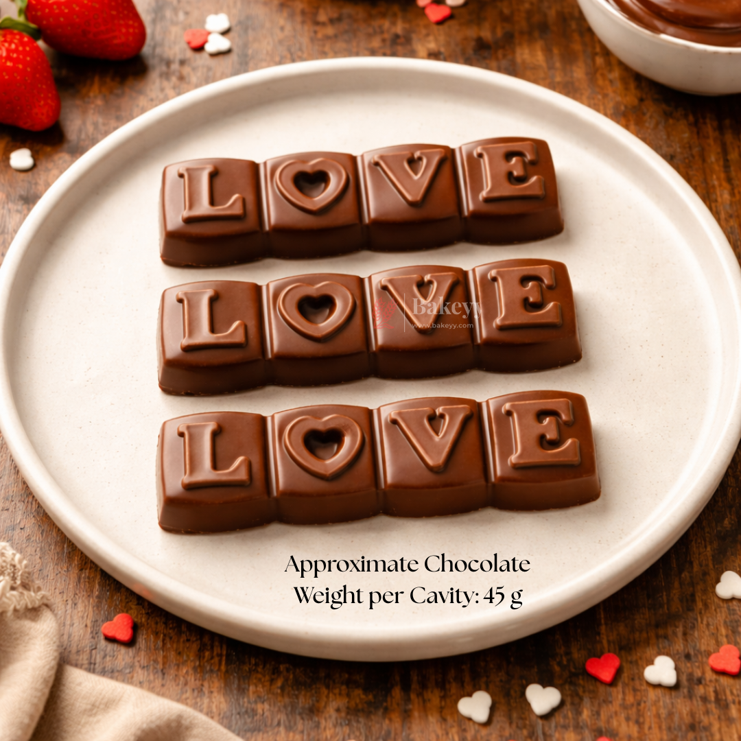 Mould 288 | LOVE Block Chocolate Mould | Party Favor Mould | Pack of 1