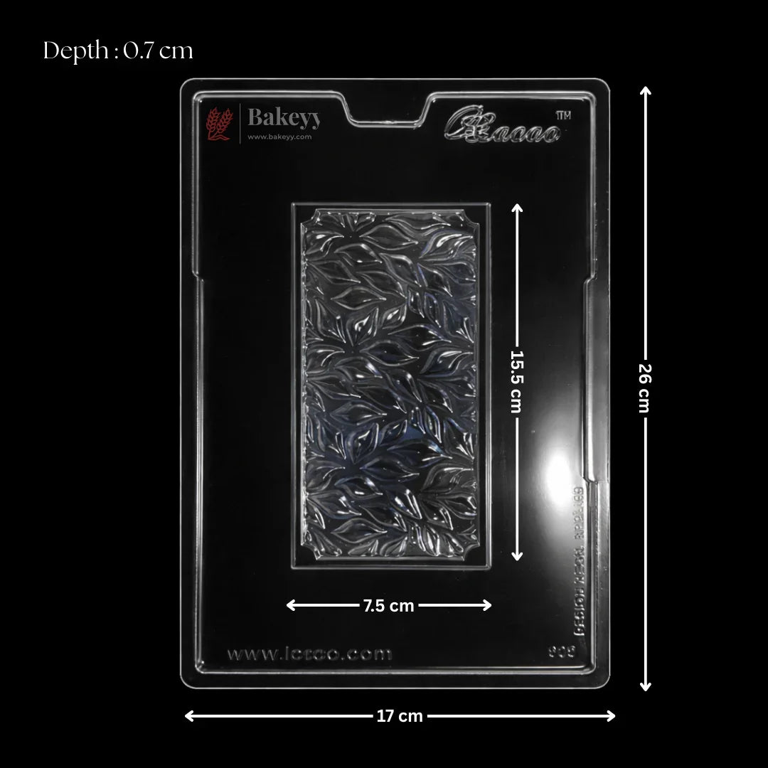 Mould 625 | Textured Leaf Chocolate Bar Mould | Party Favor Mould | Pack of 1