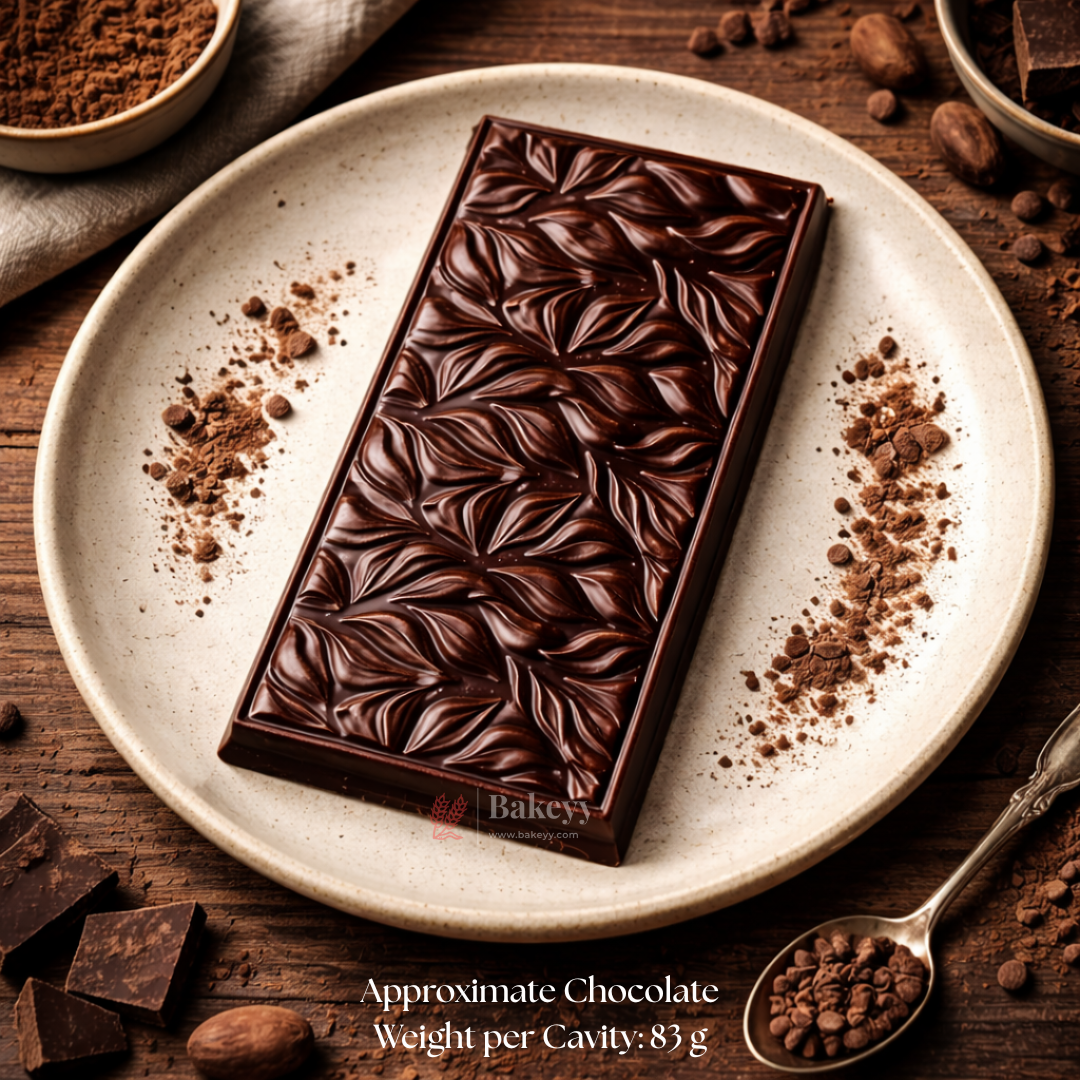 Mould 625 | Textured Leaf Chocolate Bar Mould | Party Favor Mould | Pack of 1