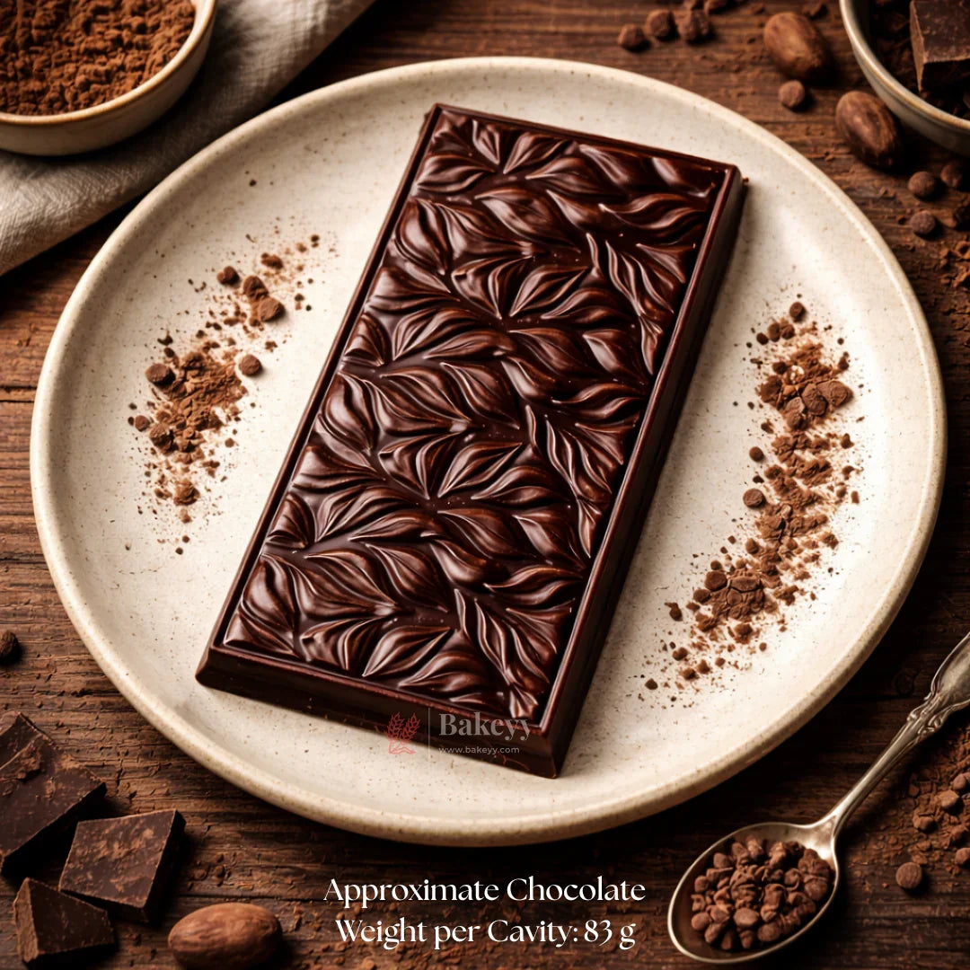 Mould 625 | Textured Leaf Chocolate Bar Mould | Party Favor Mould | Pack of 1