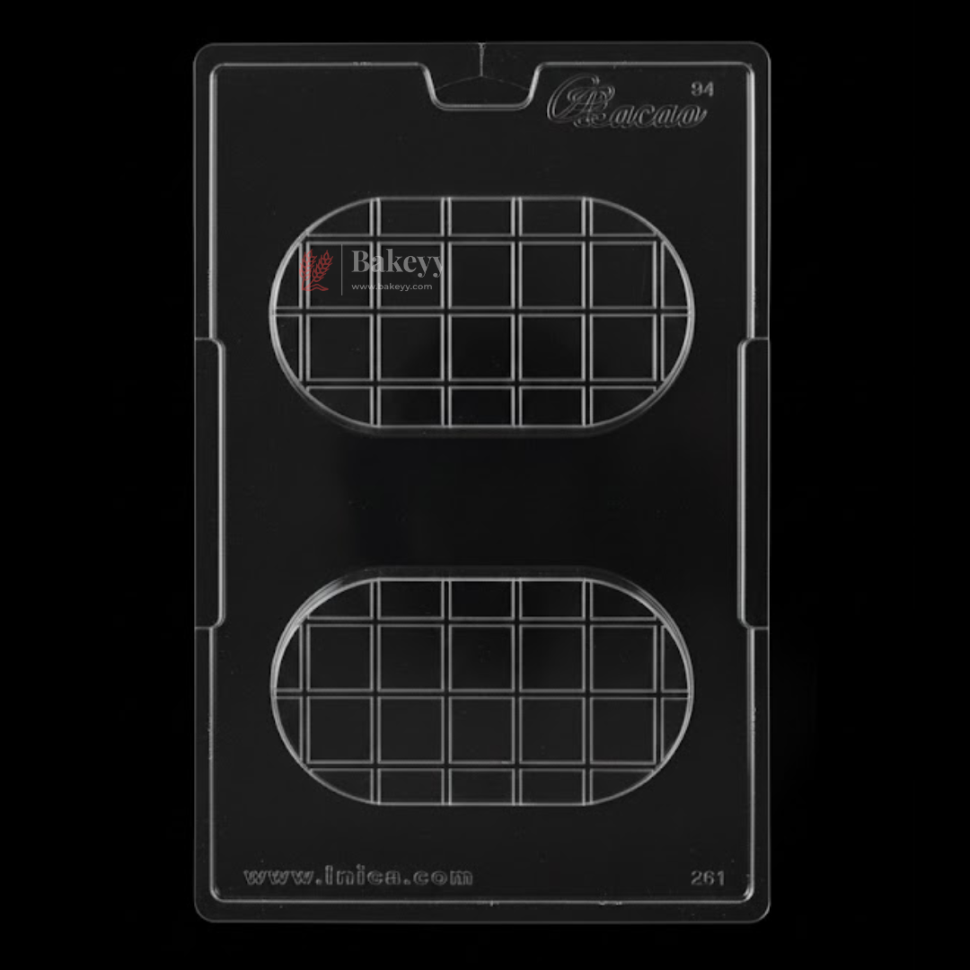 Mould 691 | Oval Chocolate Bar Mould | 2 Cavity Deep Chocolate Mould | Pack of 1