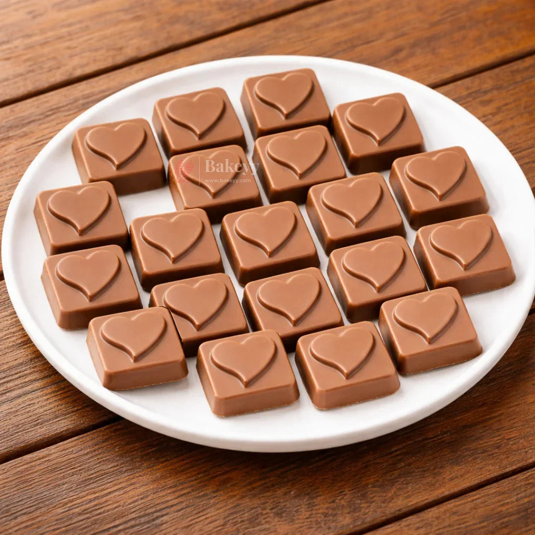 Mould 488 | Mini Heart Embossed Square Chocolate Mould | Pack of 1 - Bakeyy.com - India - Mould 488 | Mini Heart Embossed Square Chocolate Mould | Pack of 1 - Default Title 70.00