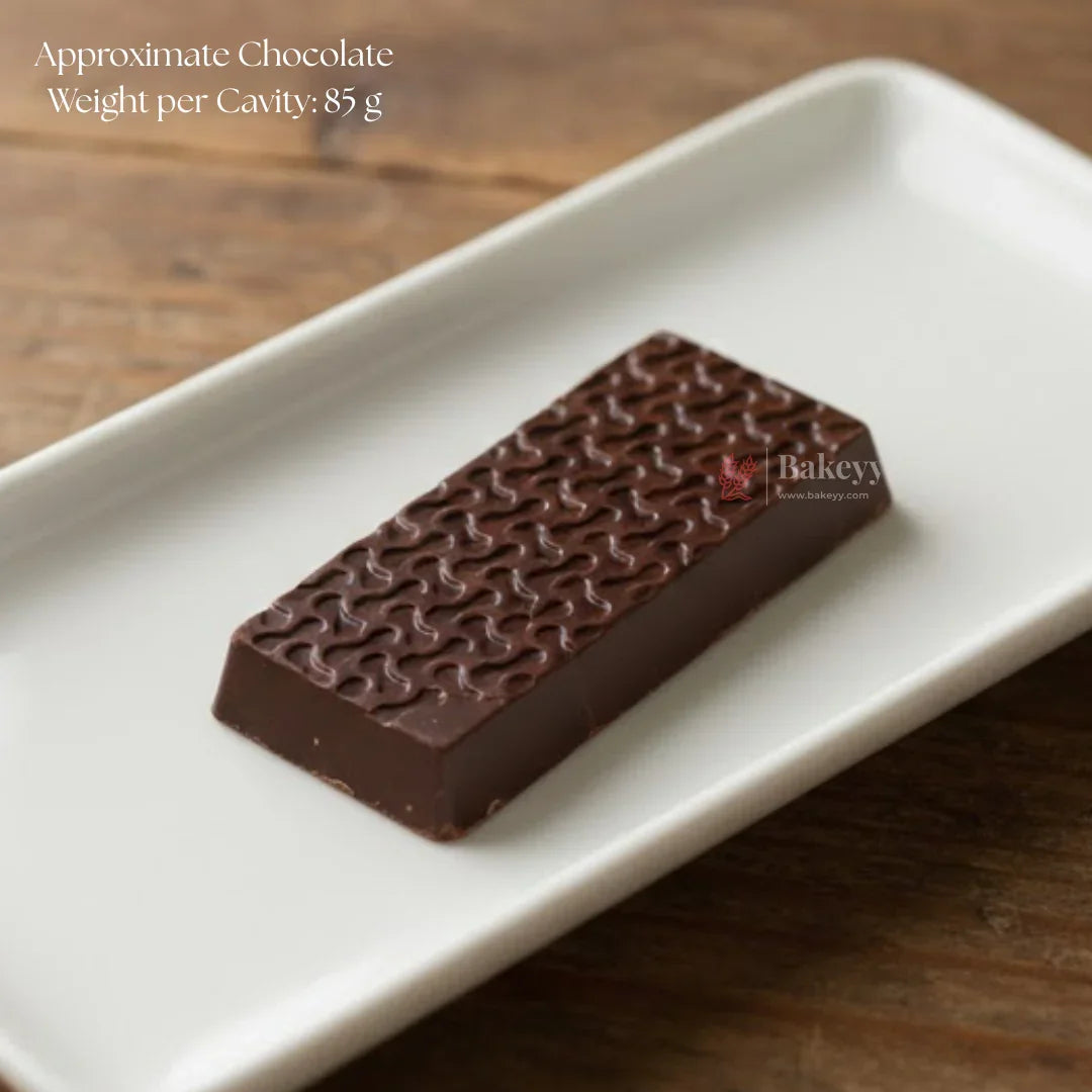 Mould 624 | Interlocking Wave Pattern Chocolate Bar Mould | 1 Cavity | Pack of 1
