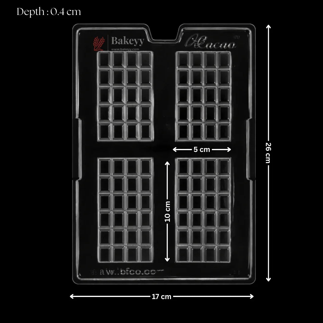 Mould 498 | Mini Chocolate Bar Mould | 4 Cavity | Pack of 1