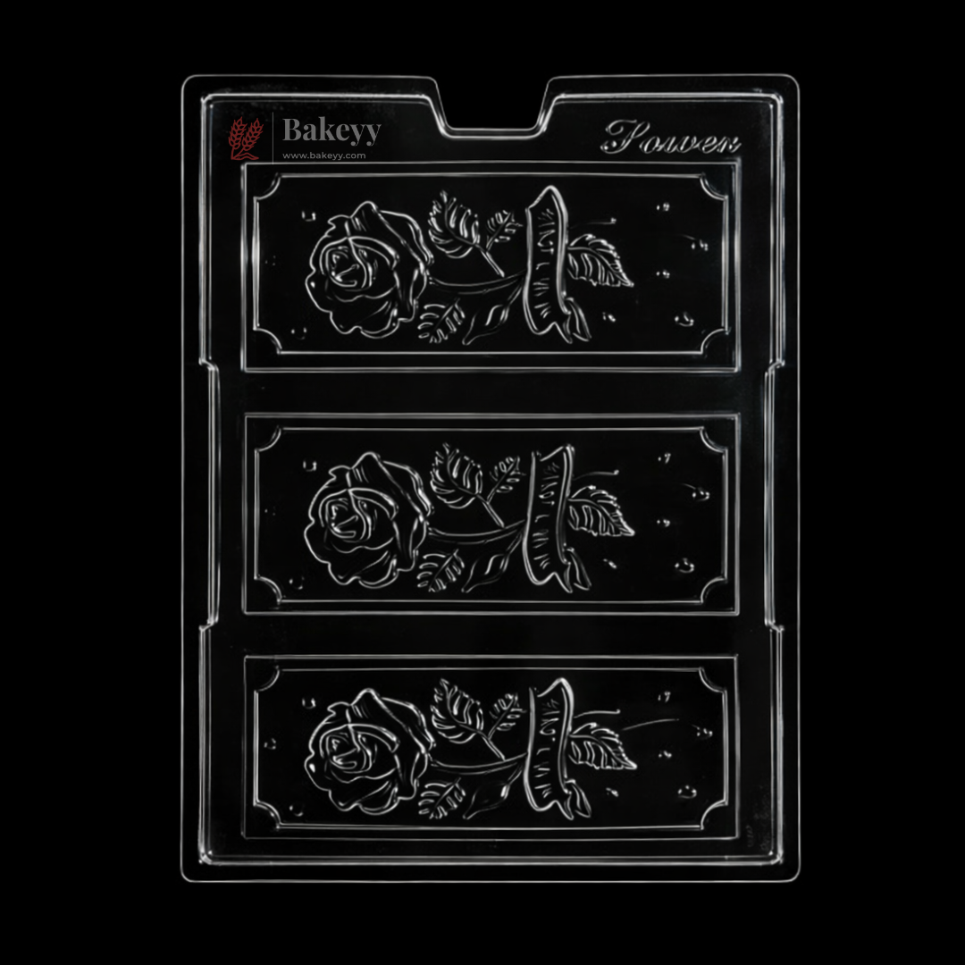 Mould 594 | Rose Message Chocolate Bar Mould | Food-Grade Plastic Chocolate Mould | Pack of 1