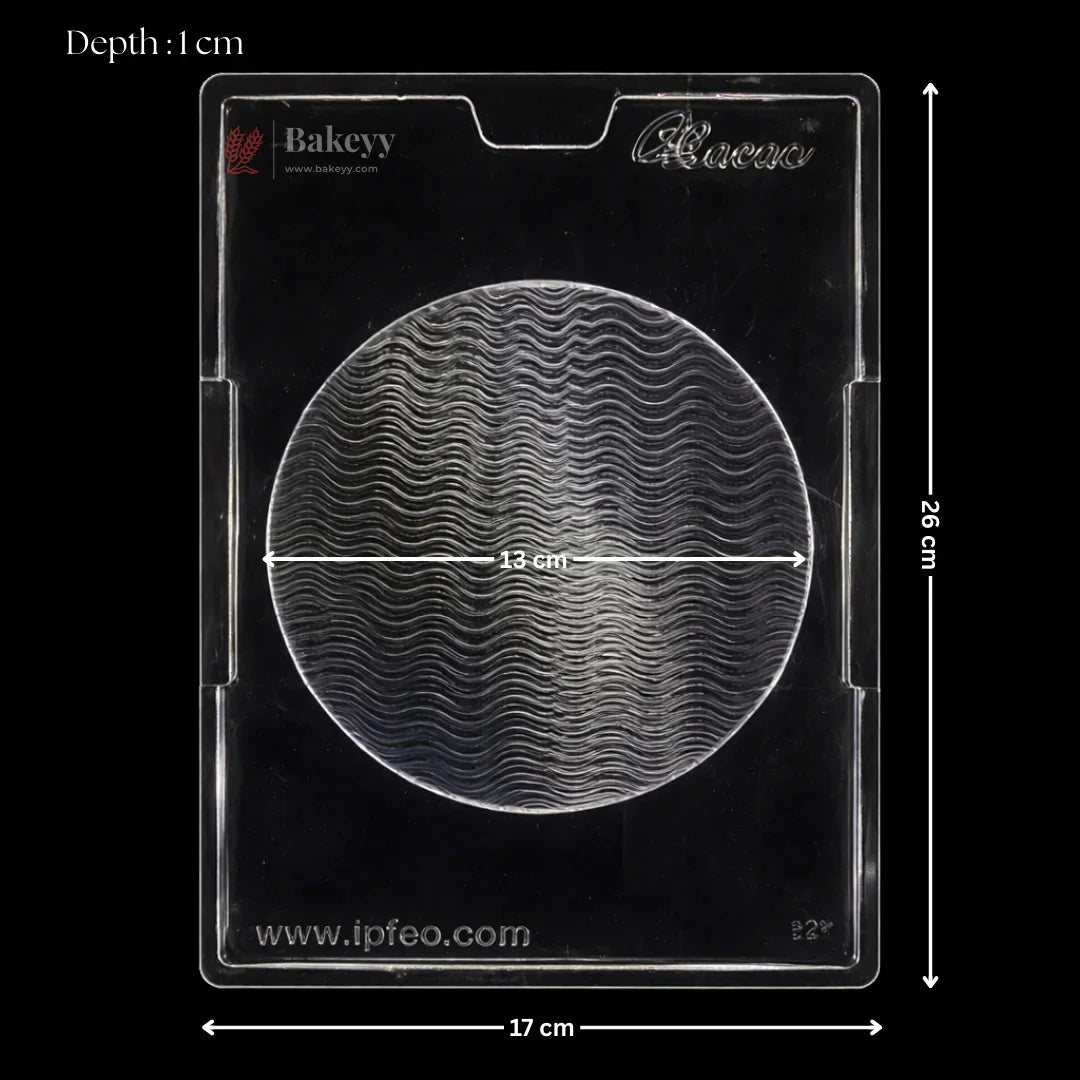 Mould 628 | Round Wave Texture Chocolate Mould | 1 Cavity | Pack of 1