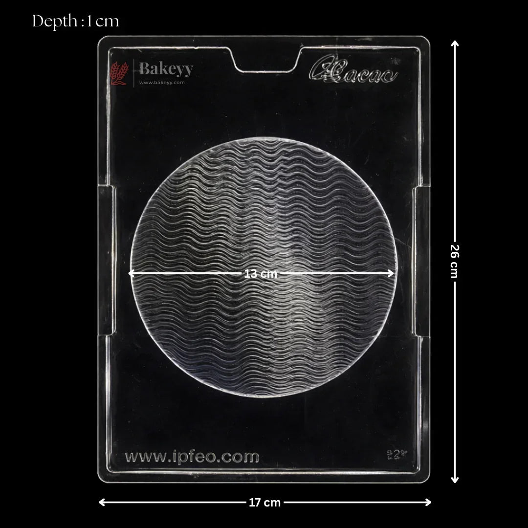 Mould 628 | Round Wave Texture Chocolate Mould | 1 Cavity | Pack of 1 - Bakeyy.com - India - Mould 628 | Round Wave Texture Chocolate Mould | 1 Cavity | Pack of 1 - Default Title 70.00