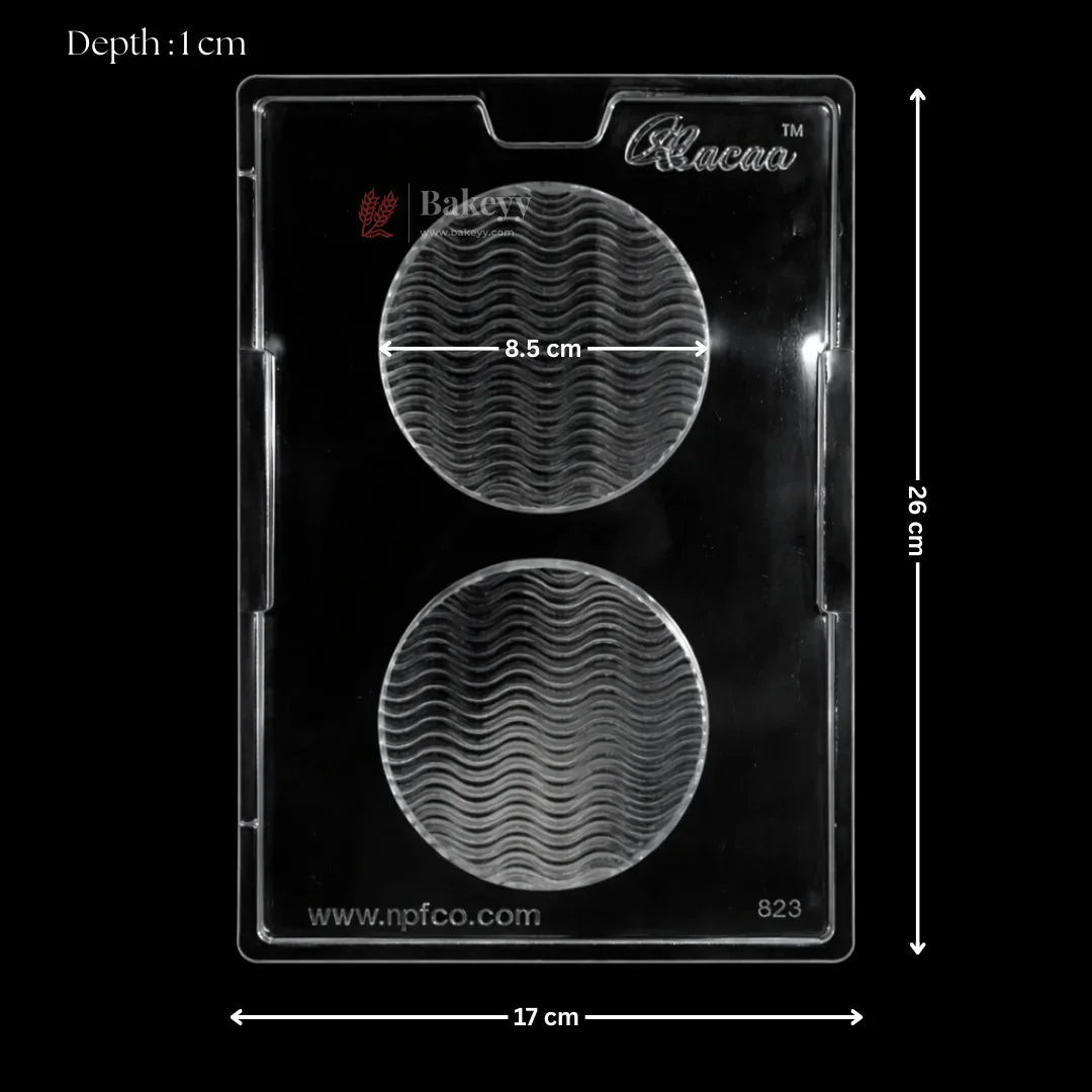 Mould 629 | Round Ripple Wave Texture Chocolate Mould | 2 Cavity | Pack of 1
