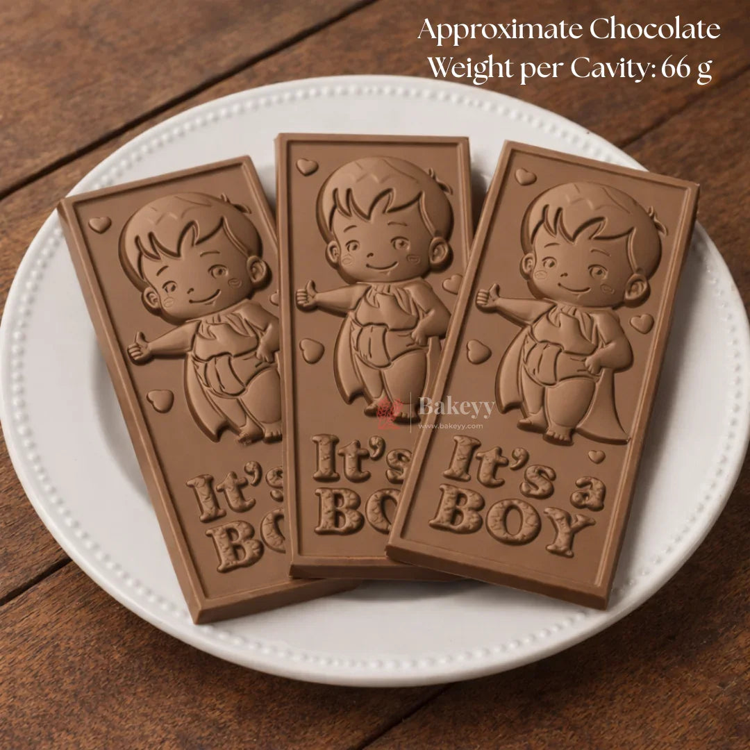 Mould 569 | “It’s a Boy” Bar Chocolate Mould | 3 Cavity | Pack of 1