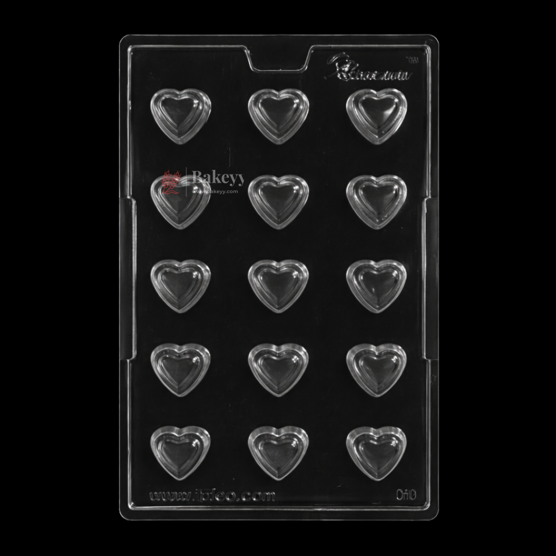 Mould 013 | Layered 3D Heart Chocolate Mould | 3D Heart Chocolate Shape Mould | Food-Grade Plastic Chocolate Mould | Pack of 1