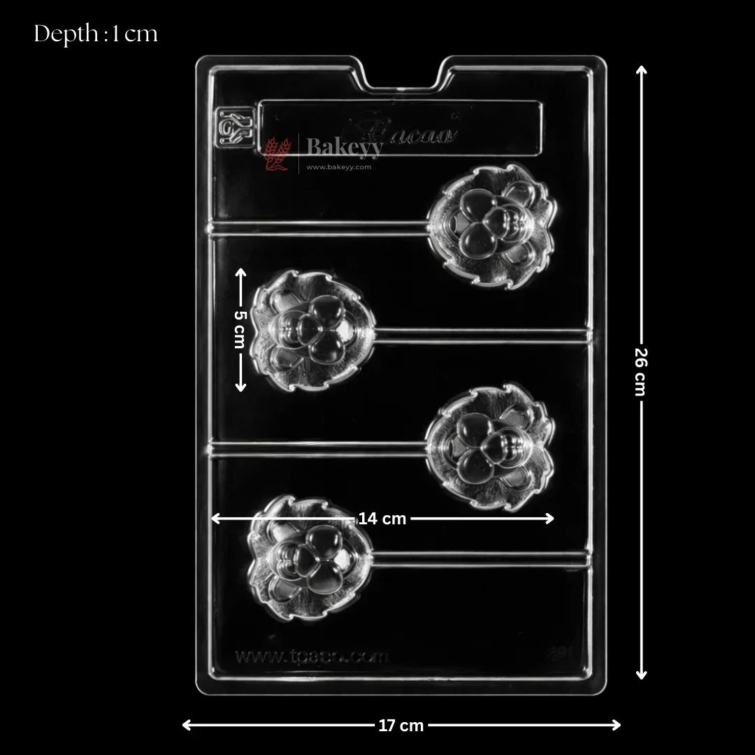 Mould 291 | Lion Face Lollipop Chocolate Mould | 4 Cavity | Pack of 1 - Bakeyy.com - India - Mould 291 | Lion Face Lollipop Chocolate Mould | 4 Cavity | Pack of 1 - Default Title 70.00