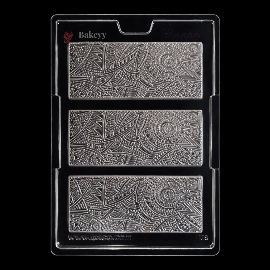 Mould 506 | Abstract Tribal Pattern Slab Design Chocolate Mould | Food-Grade Plastic Chocolate Mould | Pack of 1 - Bakeyy.com - India - Mould 506 | Abstract Tribal Pattern Slab Design Chocolate Mould | Food-Grade Plastic Chocolate Mould | Pack of 1 - Default Title 70.00