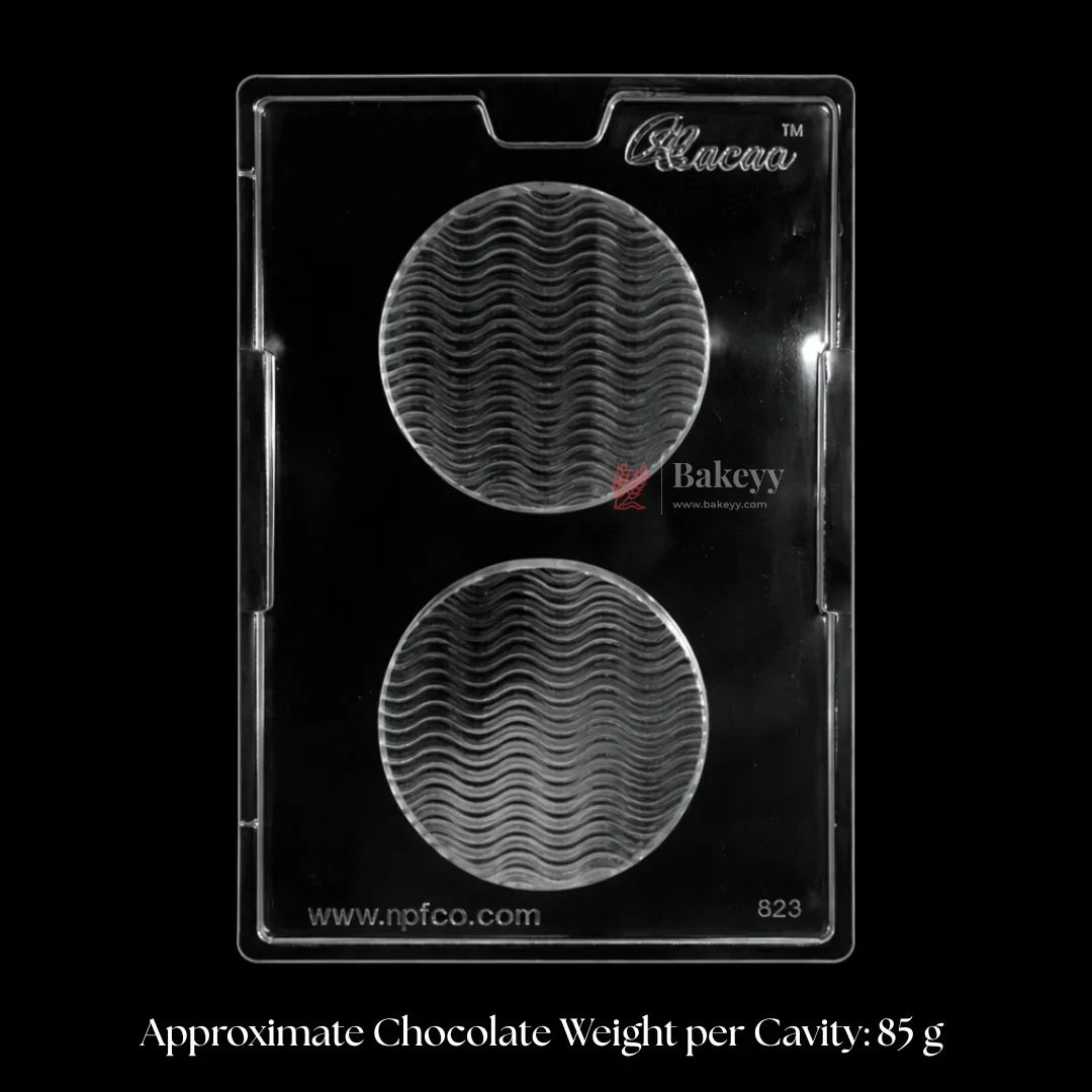 Mould 629 | Round Ripple Wave Texture Chocolate Mould | 2 Cavity | Pack of 1