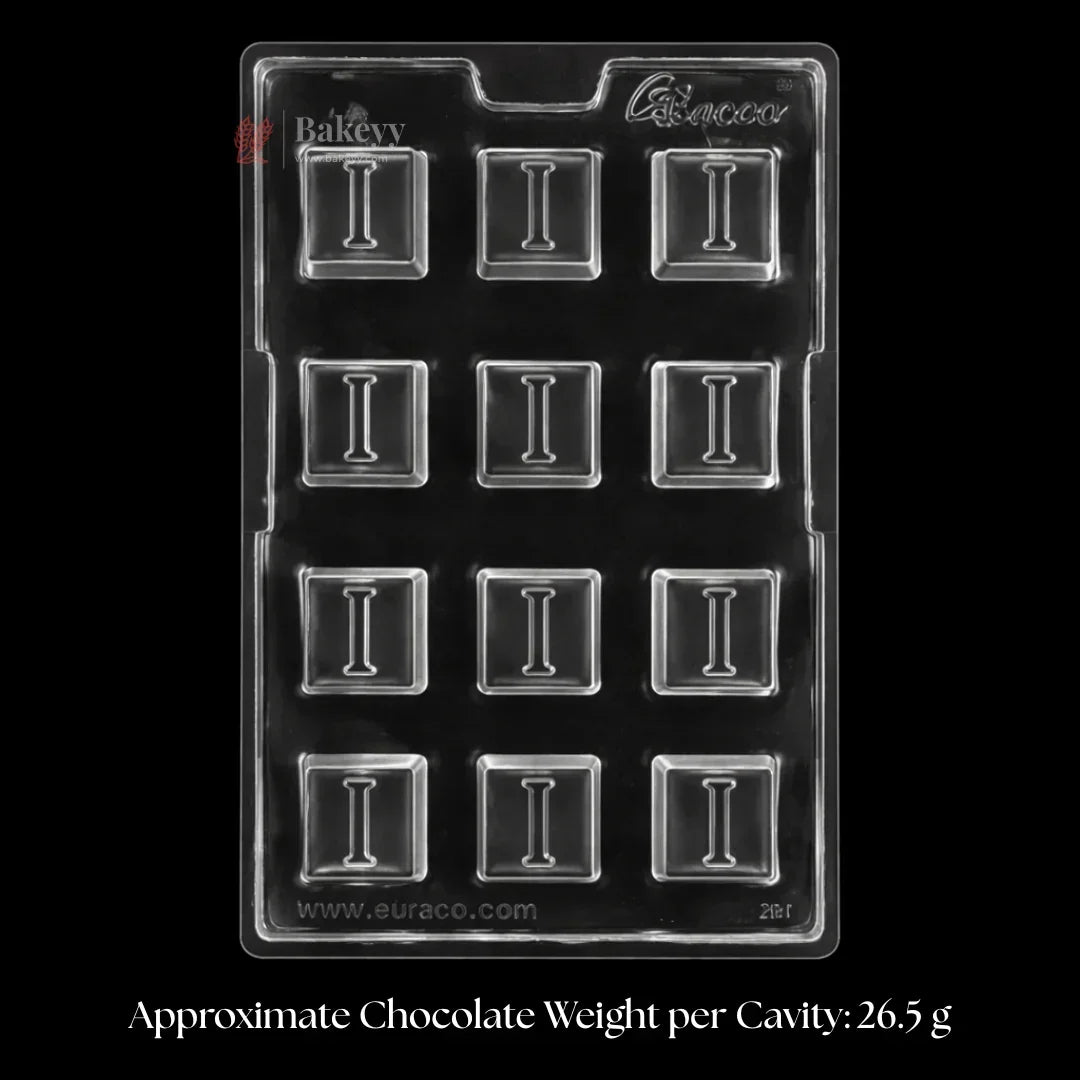 Mould 381, 382, 383 | “I”, Heart & “U” Letter Design | Alphabet & Heart Chocolate Mould | 12 Cavity | Pack of 1 - Bakeyy.com - India - Mould 381, 382, 383 | “I”, Heart & “U” Letter Design | Alphabet & Heart Chocolate Mould | 12 Cavity | Pack of 1 - I 70.00