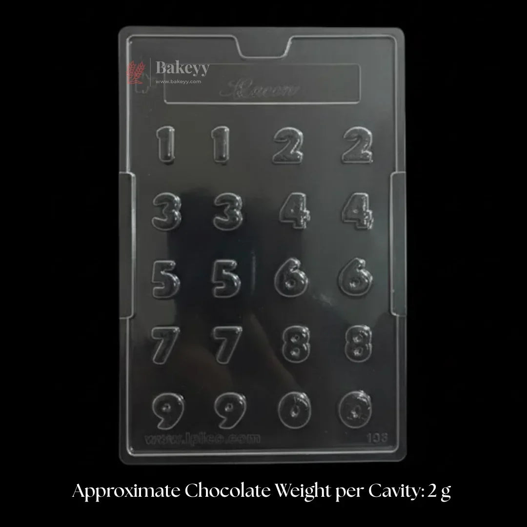 Mould 103 | Mini Number Chocolate Mould | 0–9 Digits | 20 Cavity | Pack of 1 - Bakeyy.com - India - Mould 103 | Mini Number Chocolate Mould | 0–9 Digits | 20 Cavity | Pack of 1 - Default Title 70.00