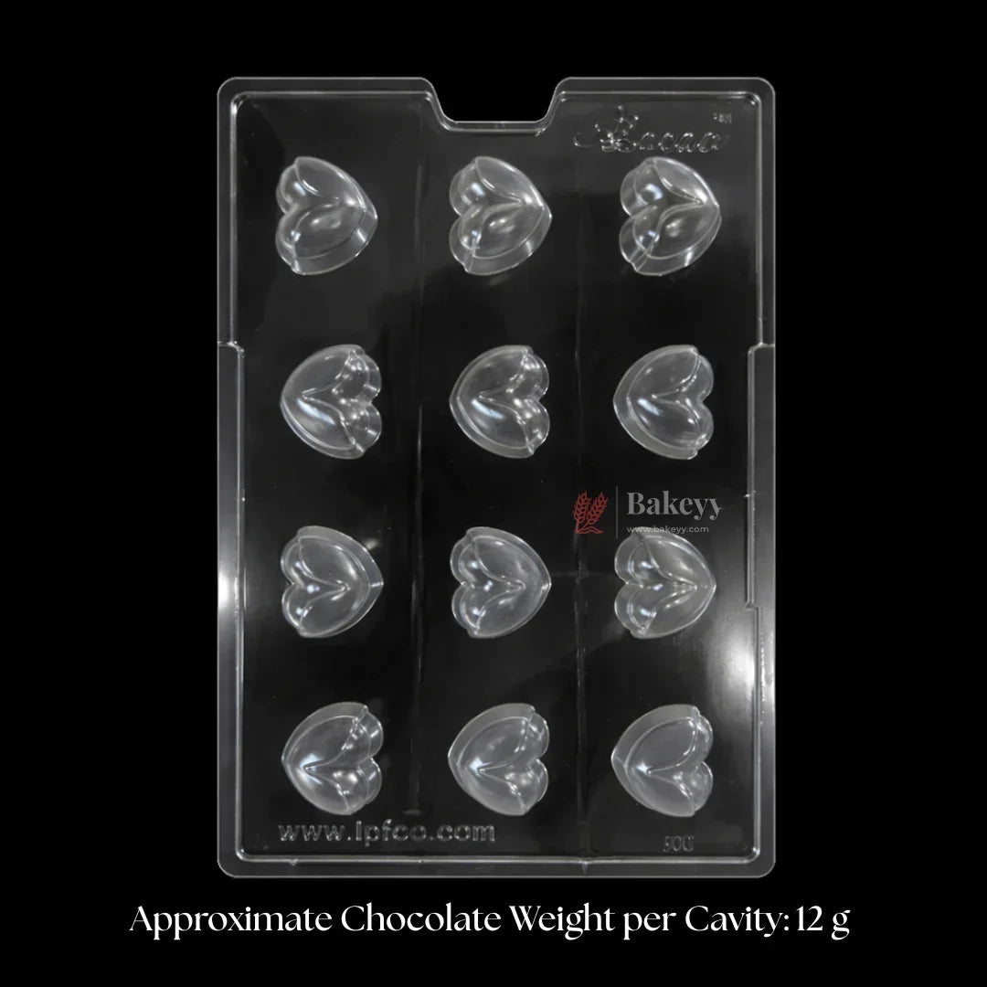 Mould 300 | Double-Curve 3D Heart Chocolate Mould | 12 Cavity | Pack of 1 - Bakeyy.com - India - Mould 300 | Double-Curve 3D Heart Chocolate Mould | 12 Cavity | Pack of 1 - Default Title 70.00