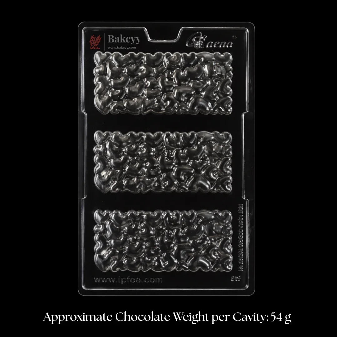 Mould 619 | Heart Pebble Chocolate Bar Mould | 3 Cavity | Pack of 1