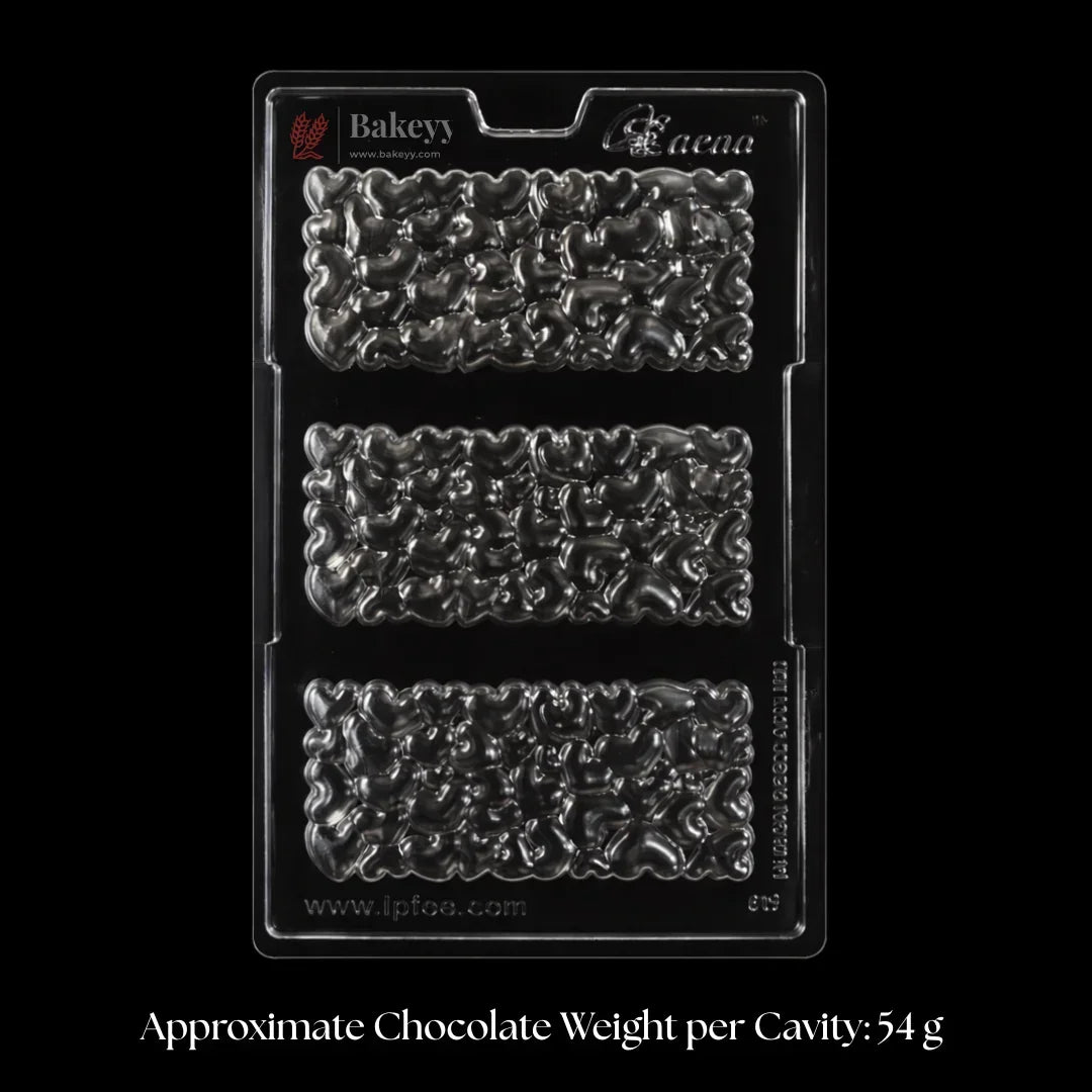 Mould 619 | Heart Pebble Chocolate Bar Mould | 3 Cavity | Pack of 1 - Bakeyy.com - India - Mould 619 | Heart Pebble Chocolate Bar Mould | 3 Cavity | Pack of 1 - Default Title 70.00