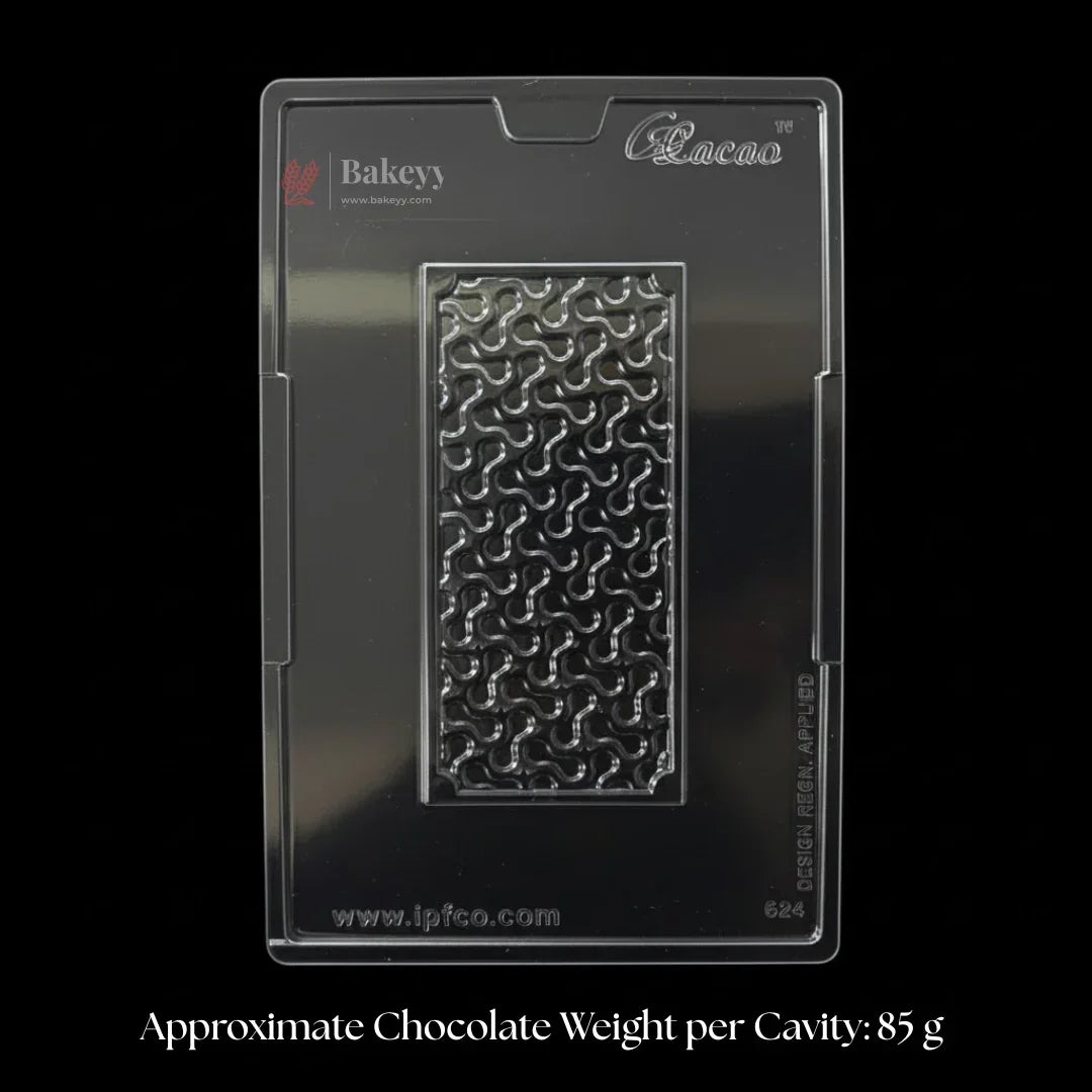 Mould 624 | Interlocking Wave Pattern Chocolate Bar Mould | 1 Cavity | Pack of 1 - Bakeyy.com - India - Mould 624 | Interlocking Wave Pattern Chocolate Bar Mould | 1 Cavity | Pack of 1 - Default Title 70.00