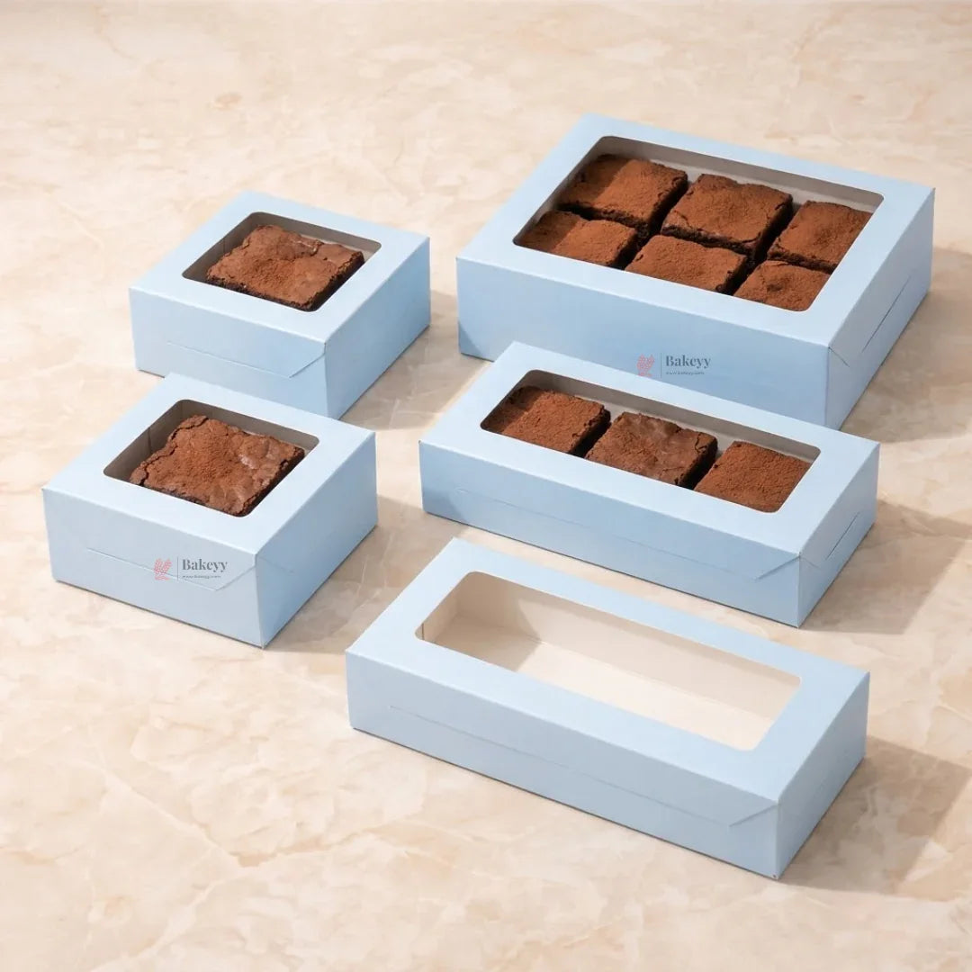 Blue brownie box