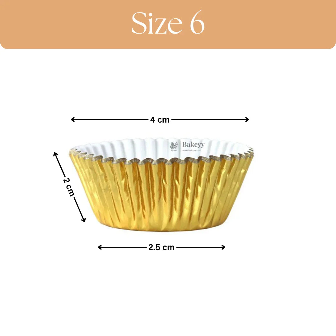 Gold Colour Cupcake Liners | Baking Cup | Pack of 500 - Bakeyy.com - India - Gold Colour Cupcake Liners | Baking Cup | Pack of 500 - Size 6 300.00