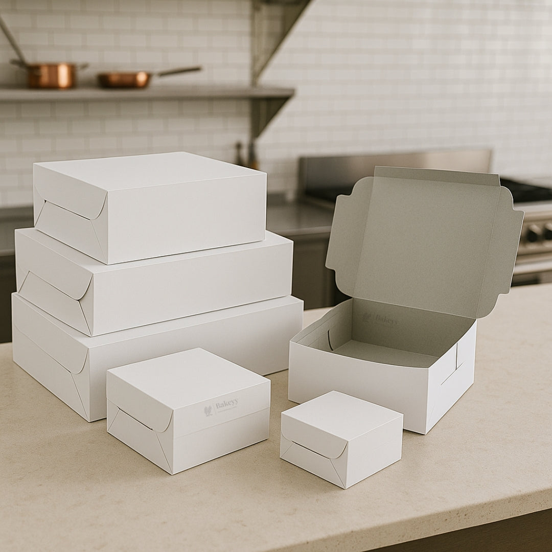 Plain White Cake or Pastry Box | Grey Back Cake Box | Pack Of 50