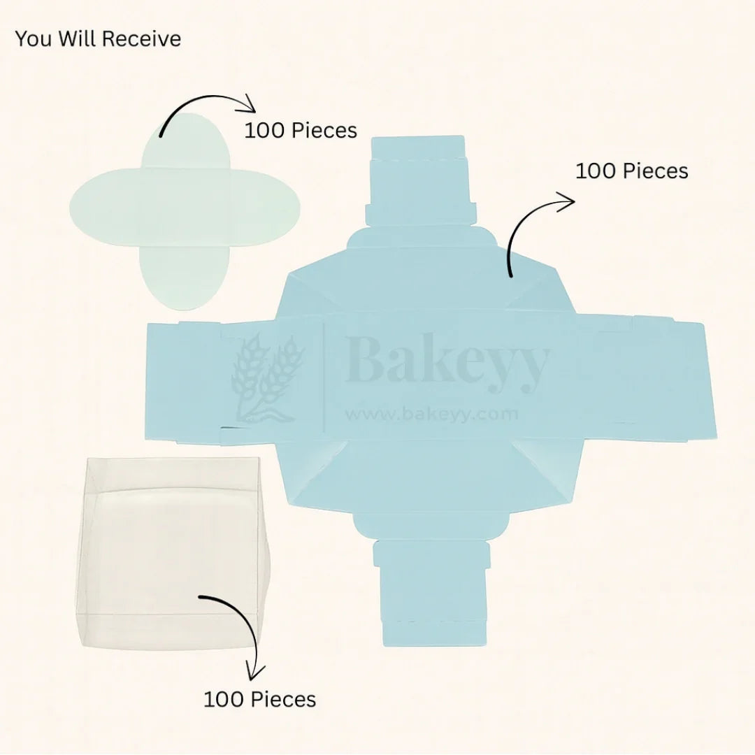 1 Cavity Chocolate Box| Blue Colour Cavity Box| Pack of 100