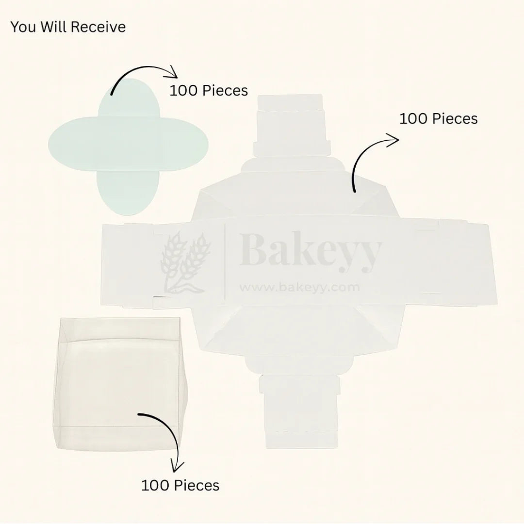 1 Cavity Chocolate Box| White Colour Cavity Box| Pack of 100 - Bakeyy.com - India - 1 Cavity Chocolate Box| White Colour Cavity Box| Pack of 100 - Default Title