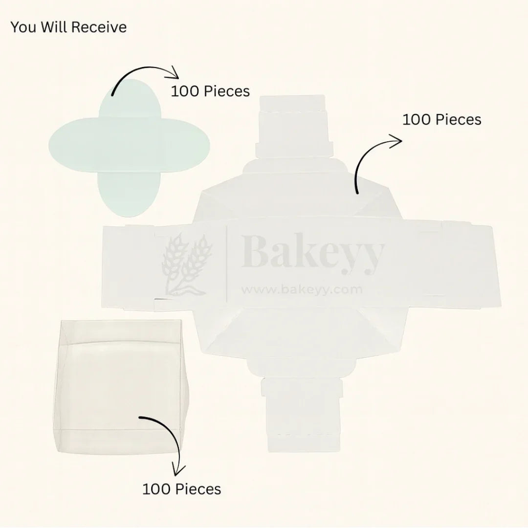 1 Cavity Chocolate Box| White Colour Cavity Box| Pack of 100 - Bakeyy.com - India - 1 Cavity Chocolate Box| White Colour Cavity Box| Pack of 100 - Default Title