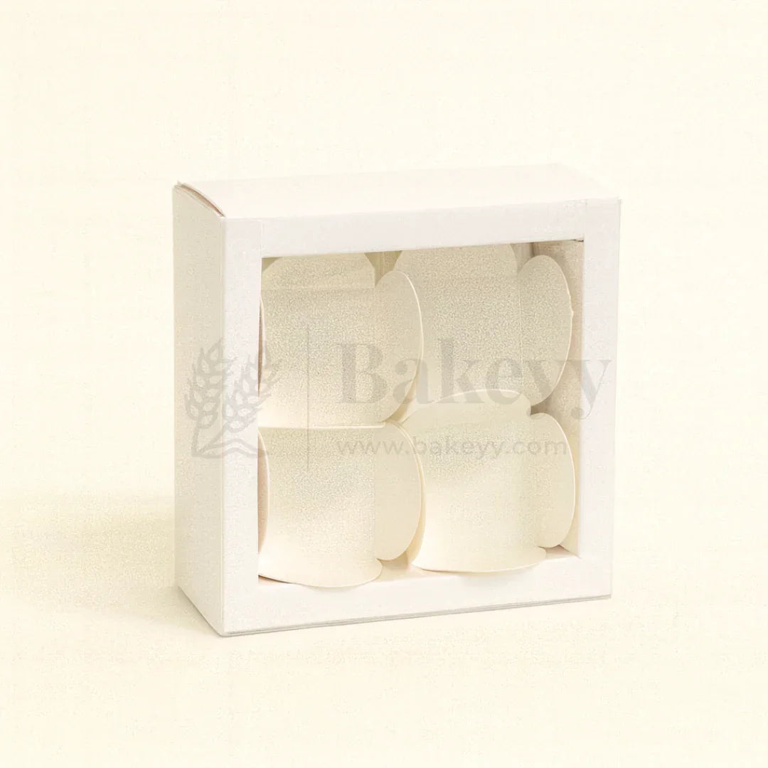 4 Cavity Chocolate Box| White Colour Cavity Box| Pack of 50 - Bakeyy.com - India - 4 Cavity Chocolate Box| White Colour Cavity Box| Pack of 50 - Default Title