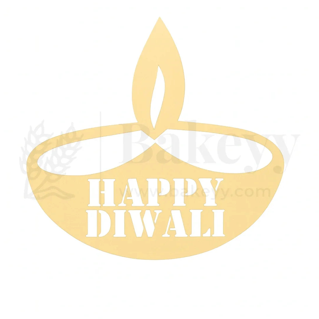 4 Inch| Happy Diwali Topper D6- Self Adhesive| 1 Piece