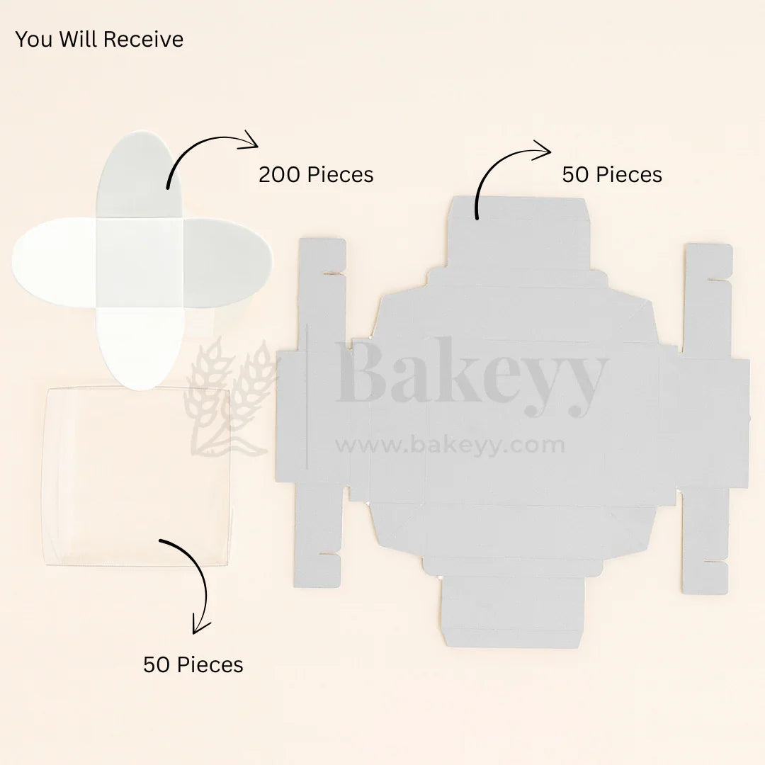 4 Cavity Chocolate Box| White Colour Cavity Box| Pack of 50