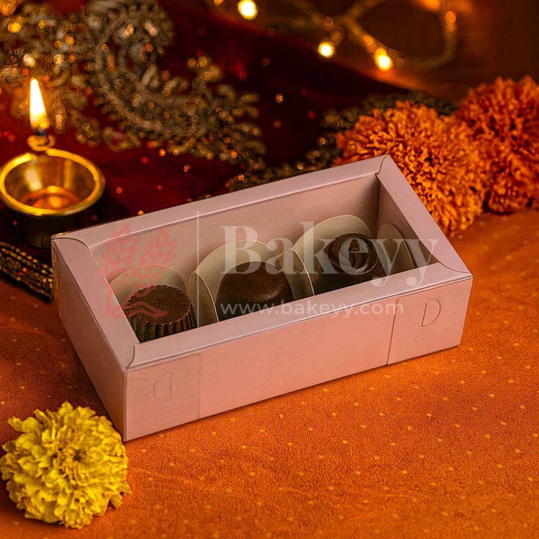 3 Cavity Chocolate Box| Pink Colour Cavity Box| Pack of 100