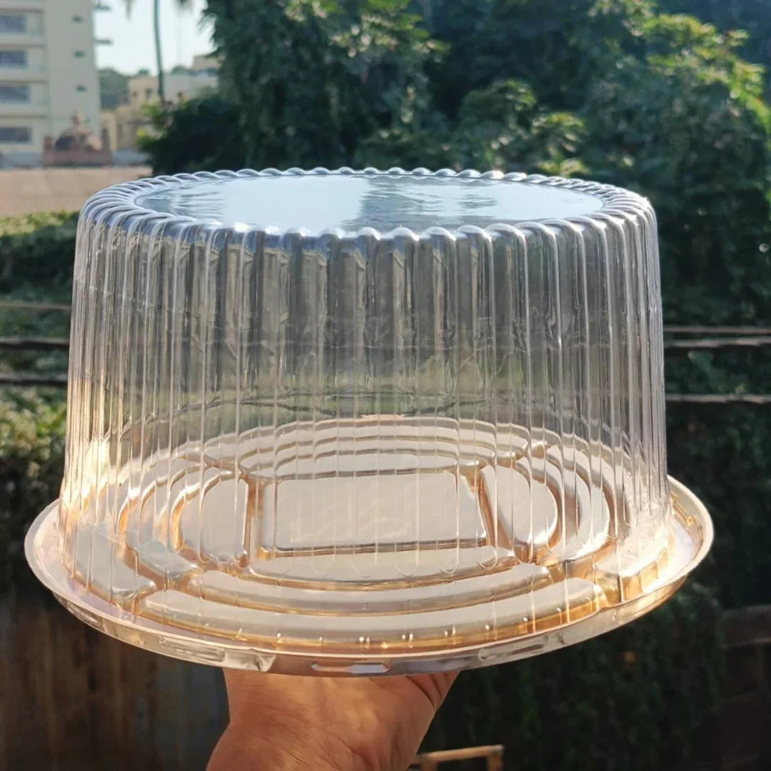 Cake Container with Clear Dome Lid & Gold Base | Premium Cake Packaging Box | Pack of 25 - Bakeyy.com - India - Cake Container with Clear Dome Lid & Gold Base | Premium Cake Packaging Box | Pack of 25 - Default Title 2900.00