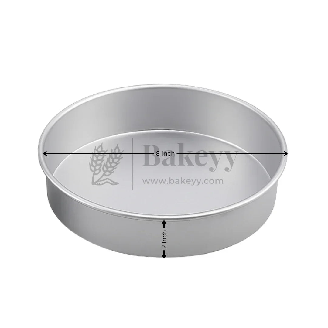 Aluminum Round Cake Pan | Perfect for Baking| Pack Of 1 - Bakeyy.com - India - Aluminum Round Cake Pan | Perfect for Baking| Pack Of 1 - 2 Inch / 8 Inch 160.00