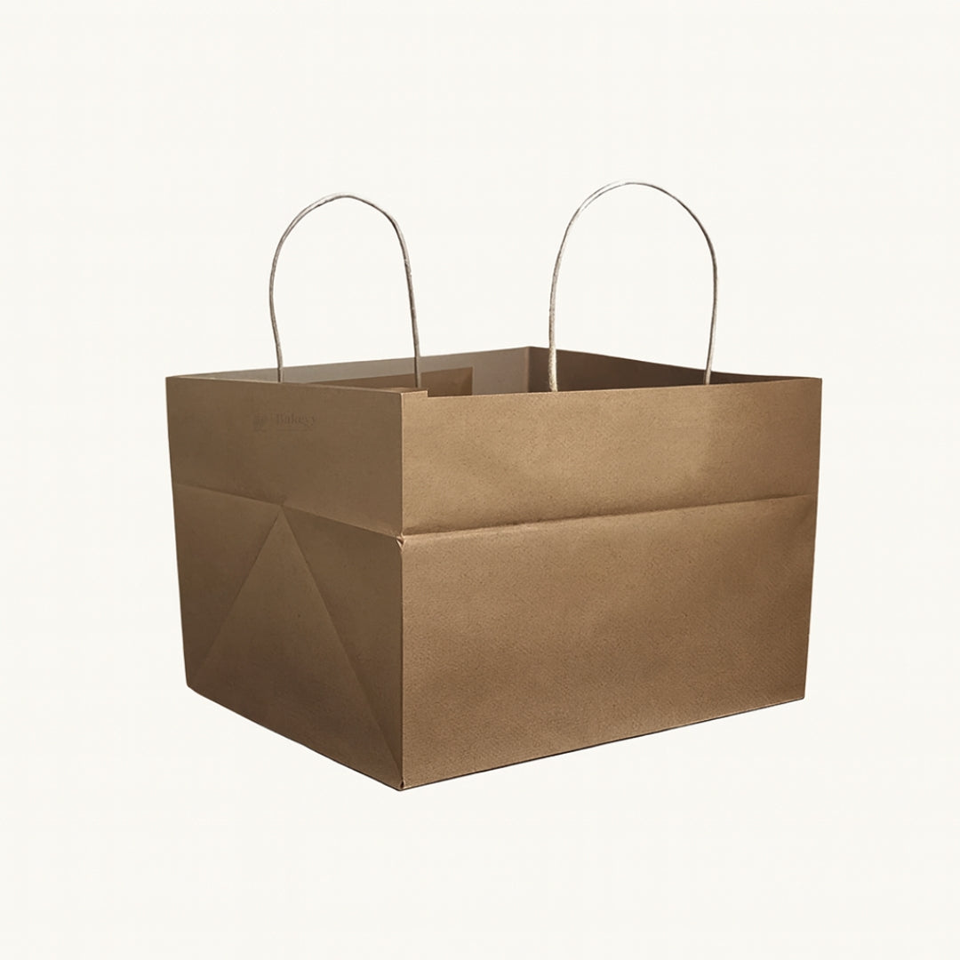 Paper Cake Bag | White / Kraft | Carry Bag for Sweets, Chocolates, Gifts | Multi-Size Bakery Bag | Pack of 50