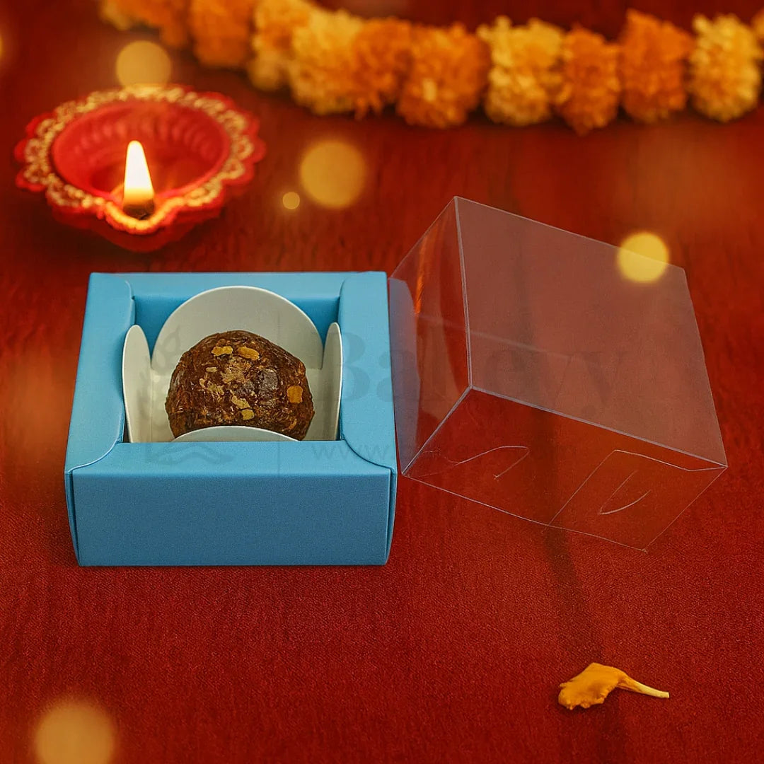 1 Cavity Chocolate Box| Blue Colour Cavity Box| Pack of 100