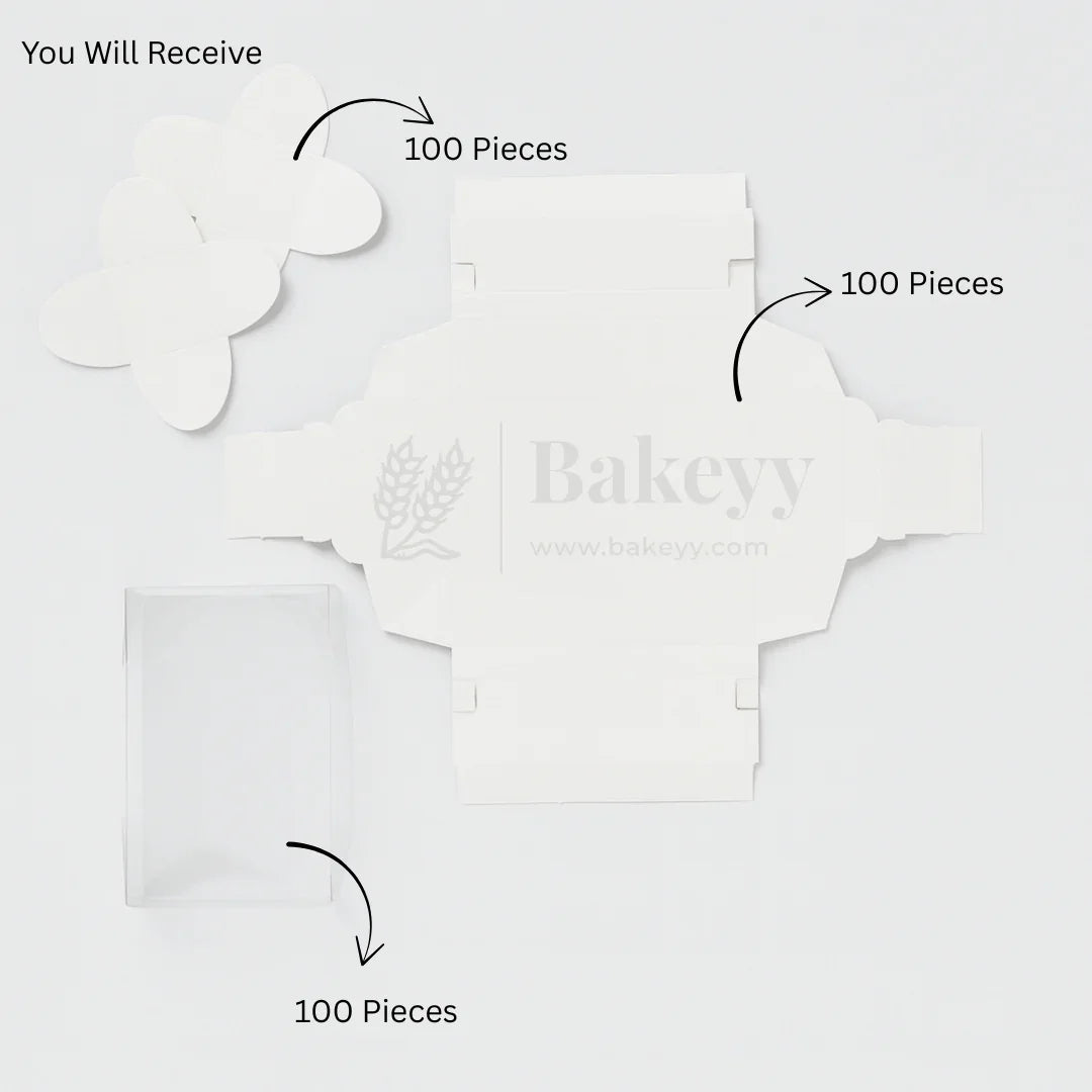 2 Cavity Chocolate Box| White Colour Cavity Box| Pack of 100 - Bakeyy.com - India - 2 Cavity Chocolate Box| White Colour Cavity Box| Pack of 100 - Default Title