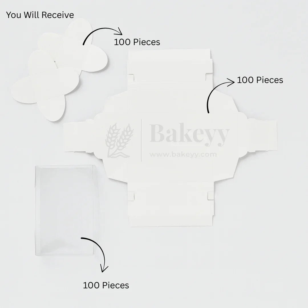 2 Cavity Chocolate Box| White Colour Cavity Box| Pack of 100 - Bakeyy.com - India - 2 Cavity Chocolate Box| White Colour Cavity Box| Pack of 100 - Default Title