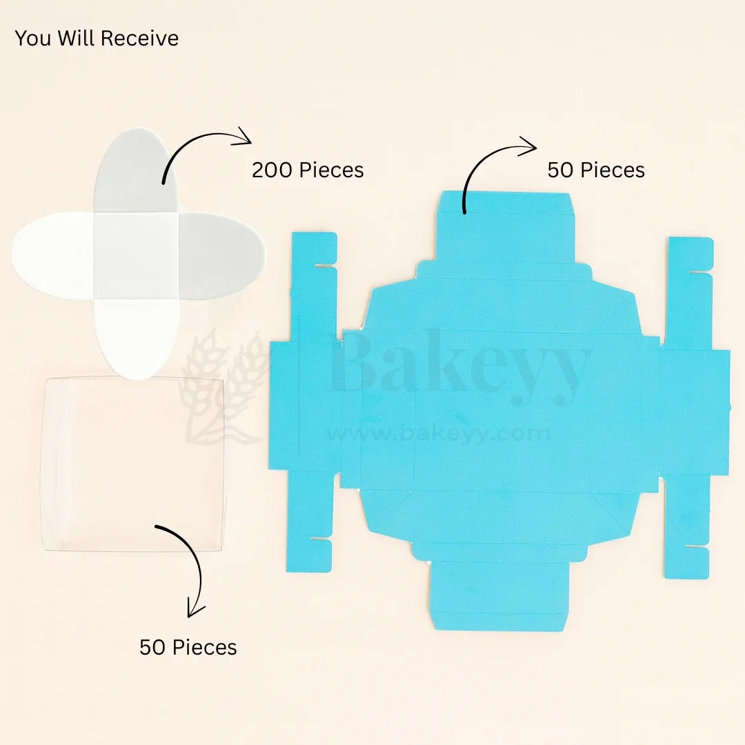 4 Cavity Chocolate Box| Blue Colour Cavity Box| Pack of 50