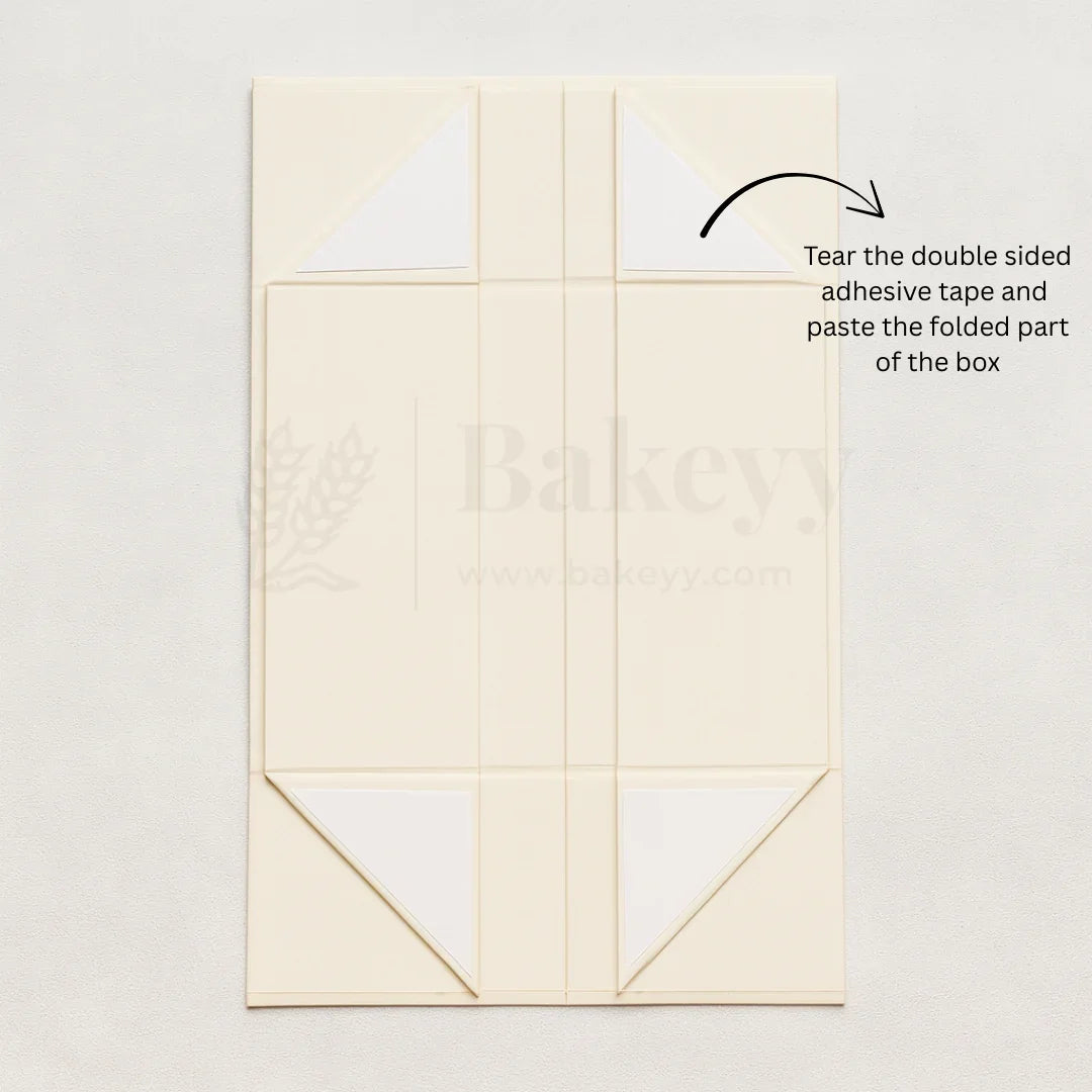 Light Yellow Colour Folding Gift Box with Heart| 1 Piece