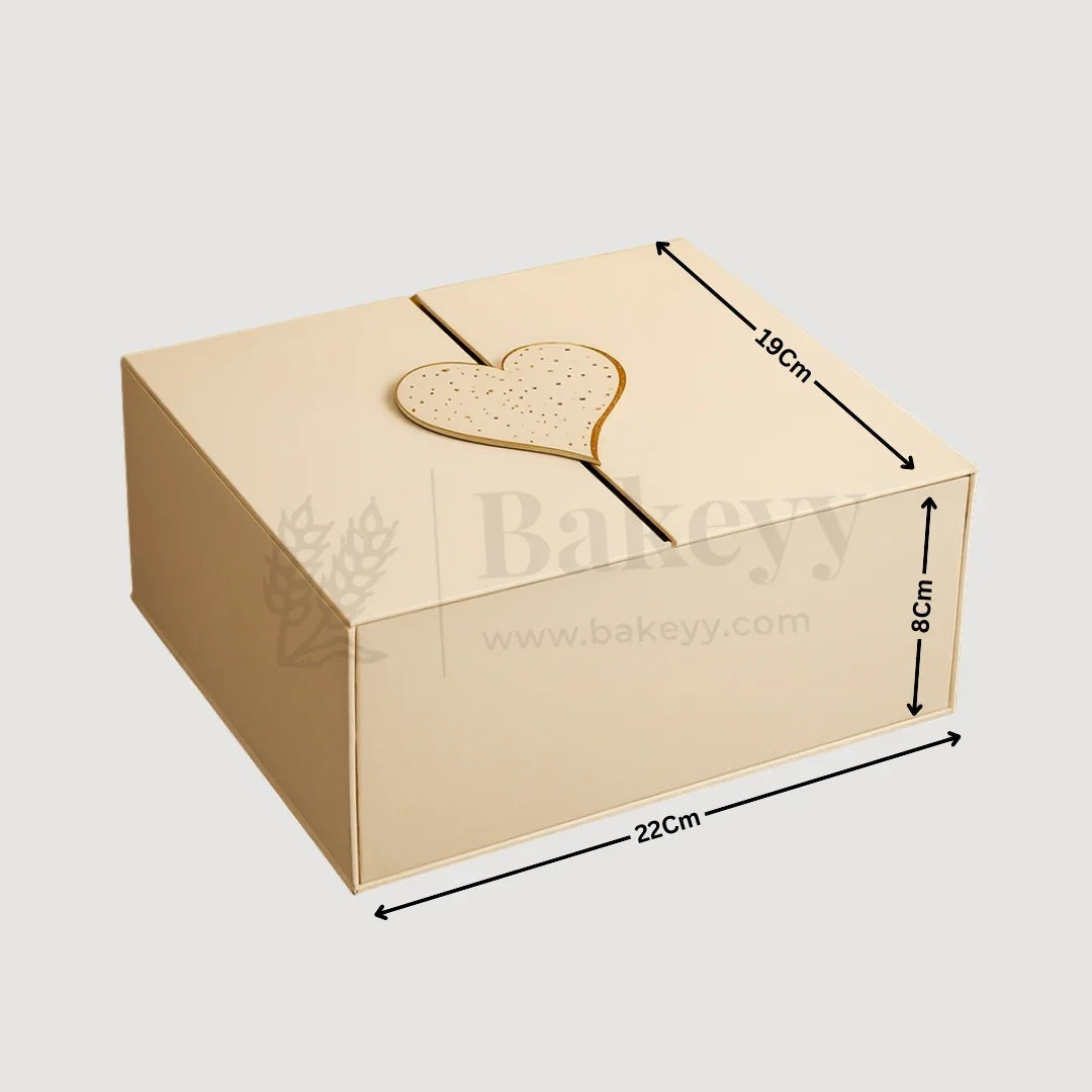 Light Yellow Colour Folding Gift Box with Heart| 1 Piece
